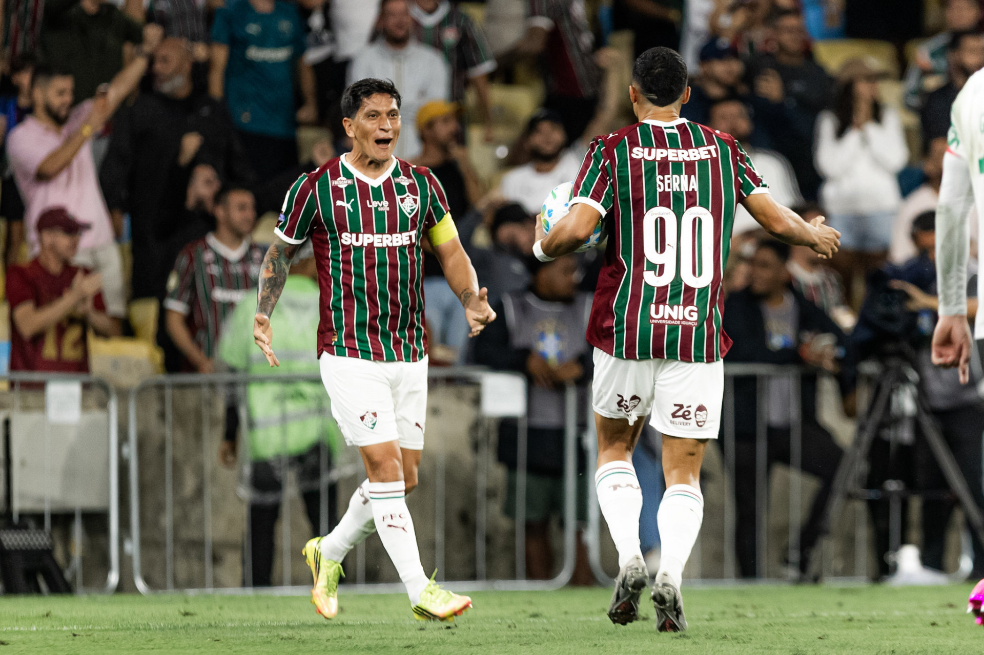 Germán Cano comemora o gol que garantiu a virada do Fluminense sobre o Palmeiras no Maracanã - MARINA GARCIA / FLUMINENSE F.C.