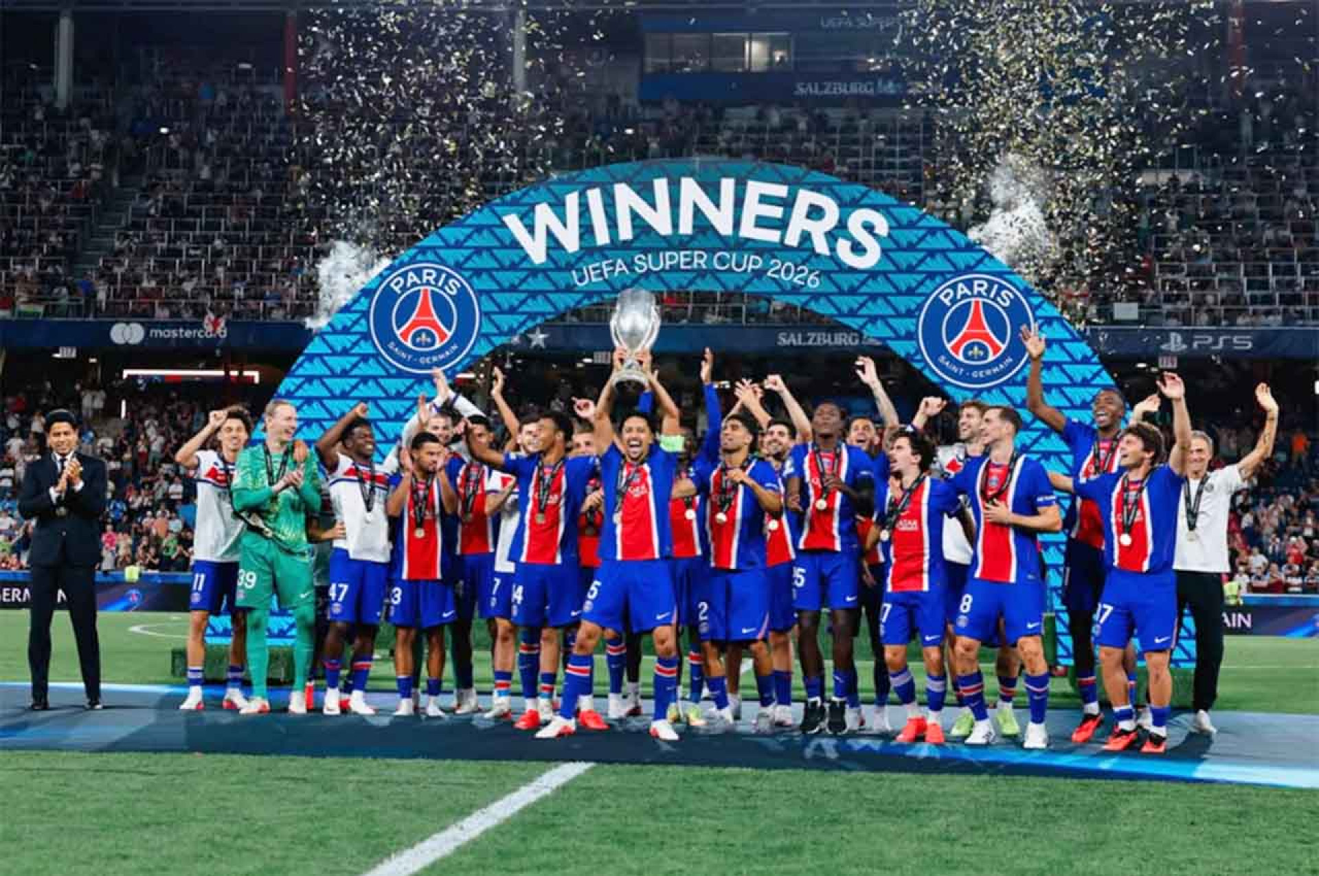 PSG campe&atilde;o da SuperCopa da Uefa. -Divulga&ccedil;&atilde;o/PSG 