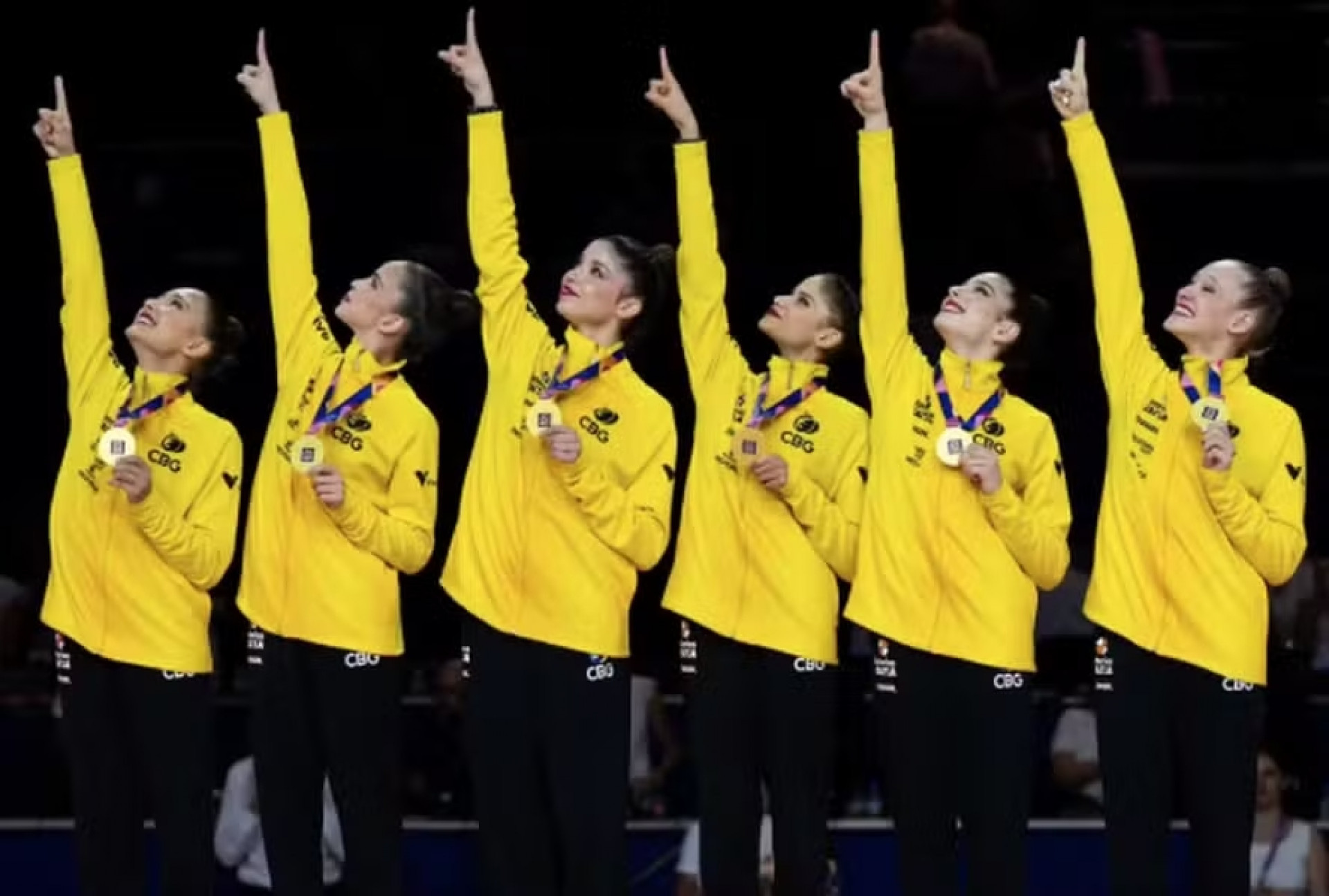 Conjunto brasileiro conquista ouro in&eacute;dito no Mundial de gin&aacute;stica r&iacute;tmica