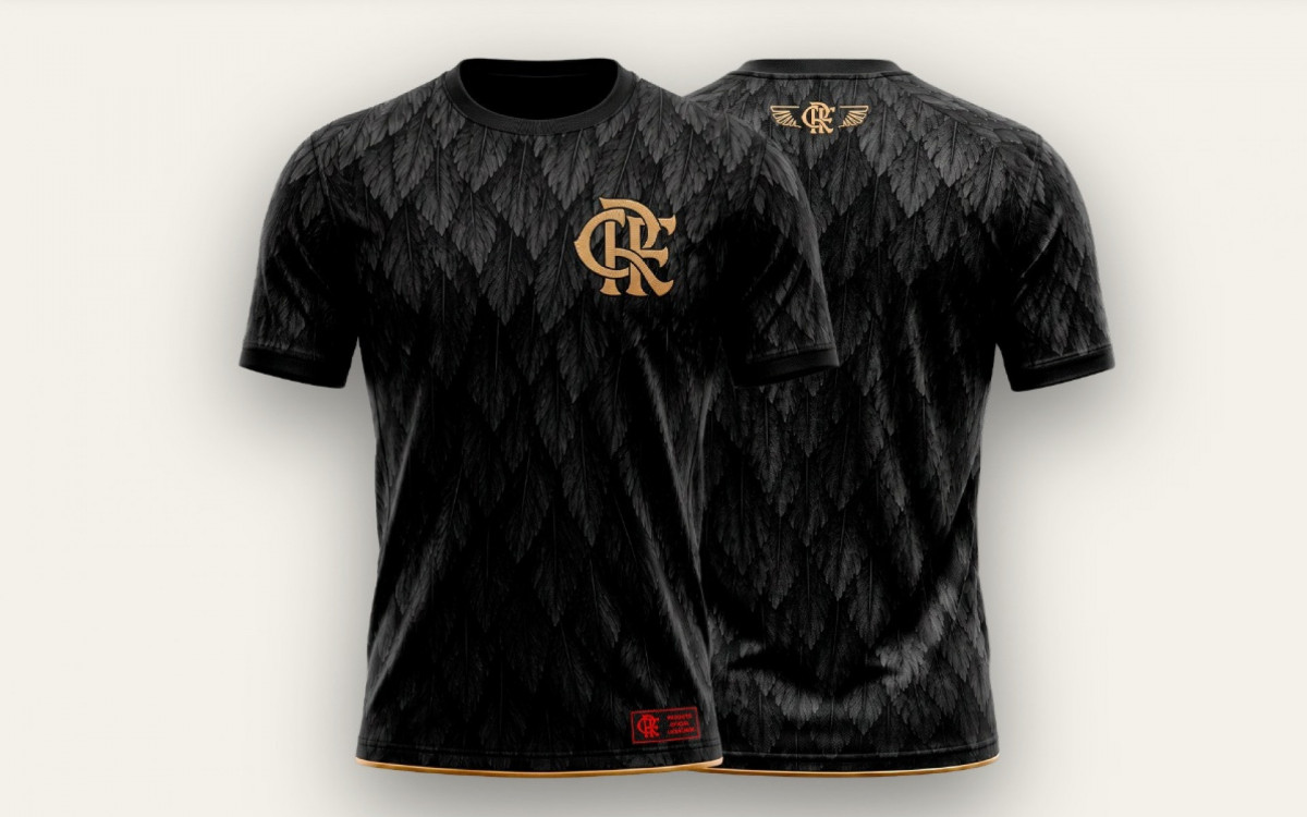 A camisa \'Pluma\', de Vitor Ferrara,  tem as penas de urubu como uma segunda pele