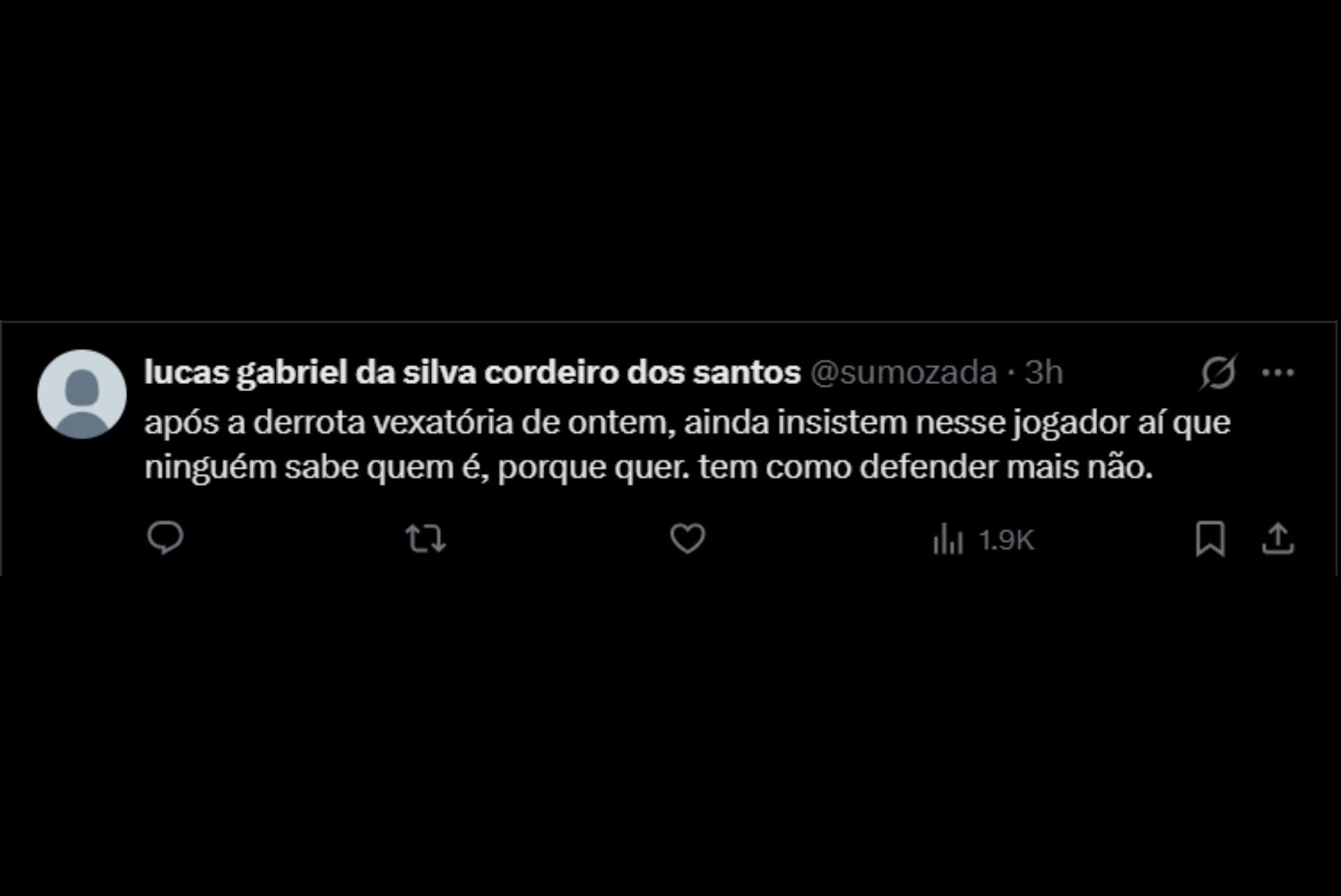 Vascaínos reprovam investida por John Mercado - Reprodução / X