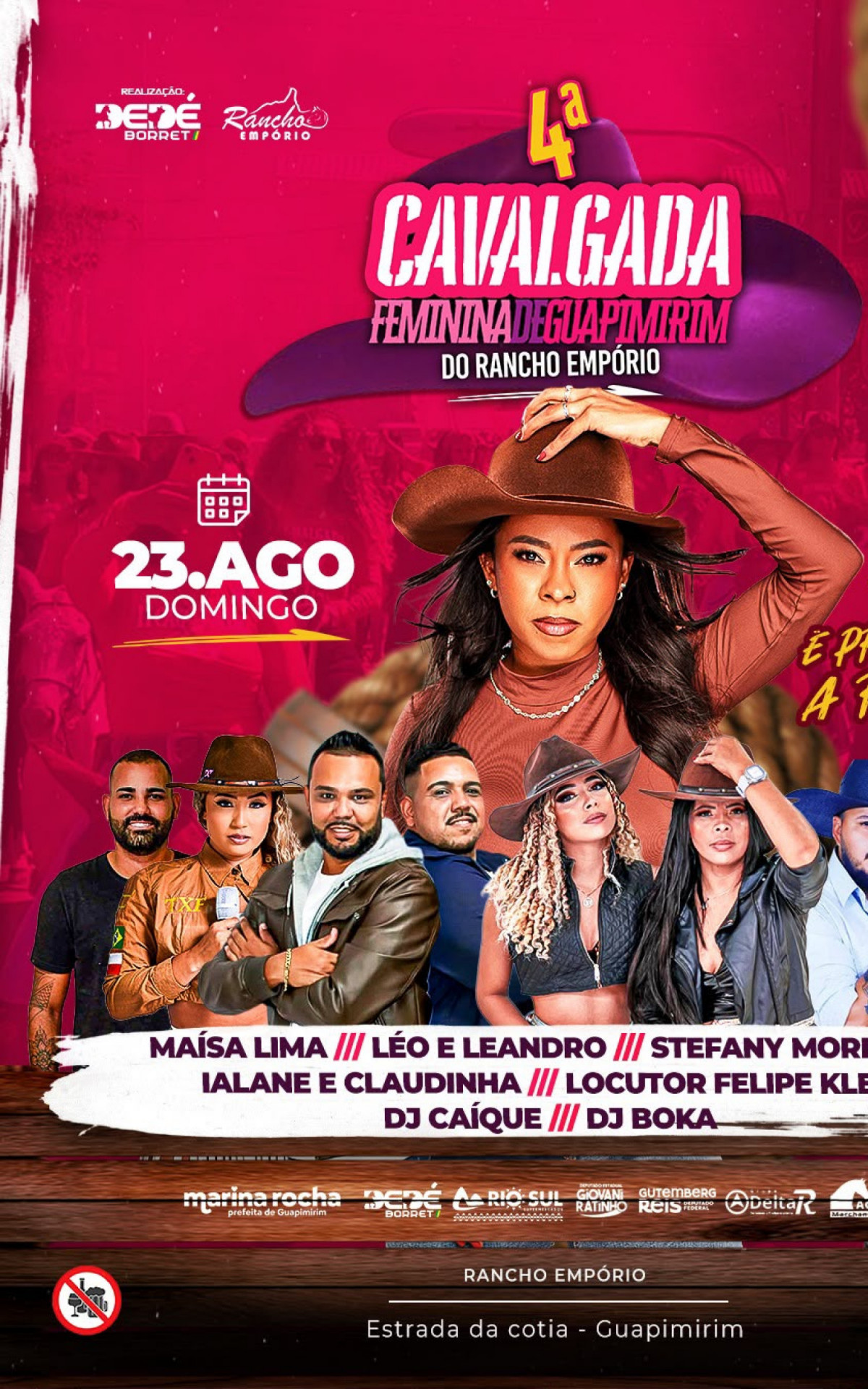 Guapimirim realiza 4&ordf; Cavalgada Feminina em apoio ao Agosto Lil&aacute;s - Divulga&ccedil;&atilde;o