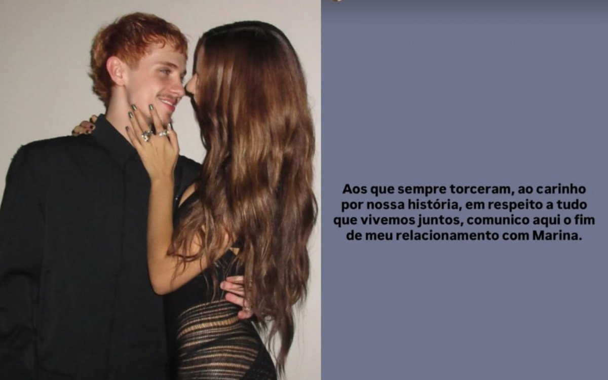 Juliano Floss anunciou o fim de seu relacionamento com Marina Sena nesta segunda-feira (17)