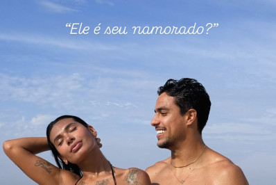 Pocah curte dia na praia com namorado e se declara: 'Melhor escolha'