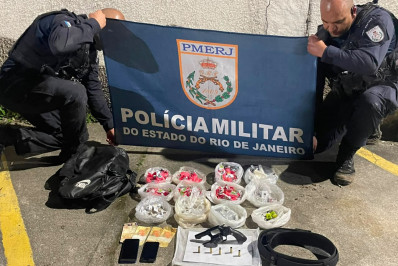 Após troca de tiros, homem é preso e adolescente apreendido por tráfico no Valparaíso