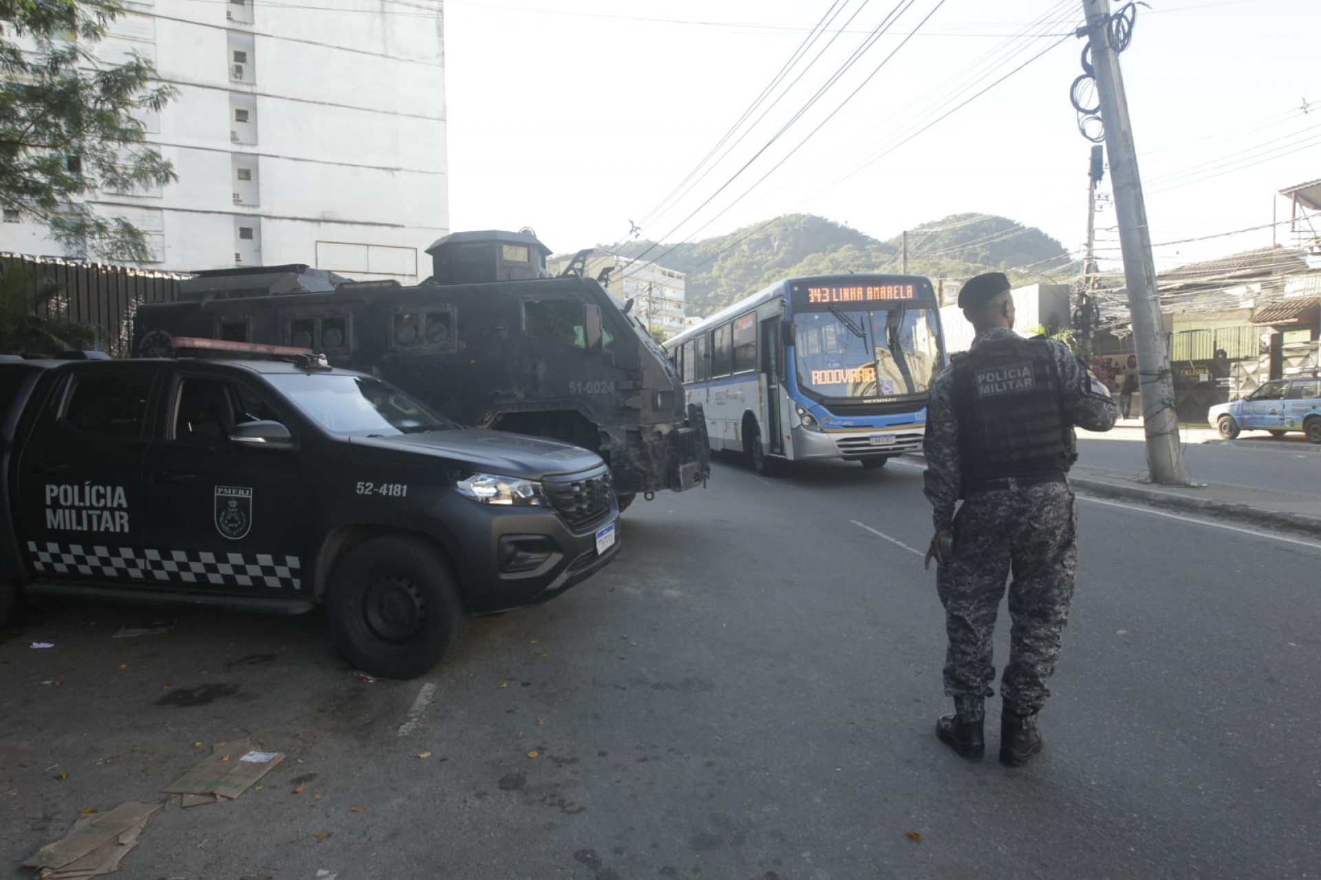 Policiamento segue reforçado na comunidade da Muzema, na Zona Sudoeste - Reginaldo Pimenta/Agência O DIA