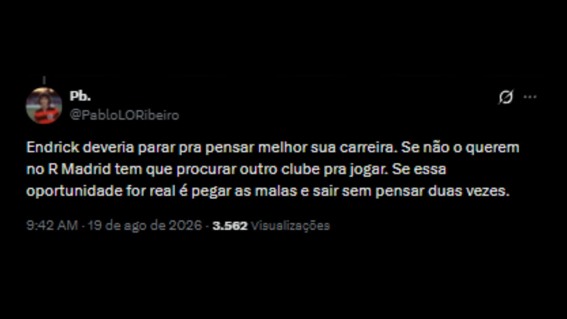 Torcedores apoiando saída de Endrick do Real Madrid para o Liverpool - Reprodução/ X @