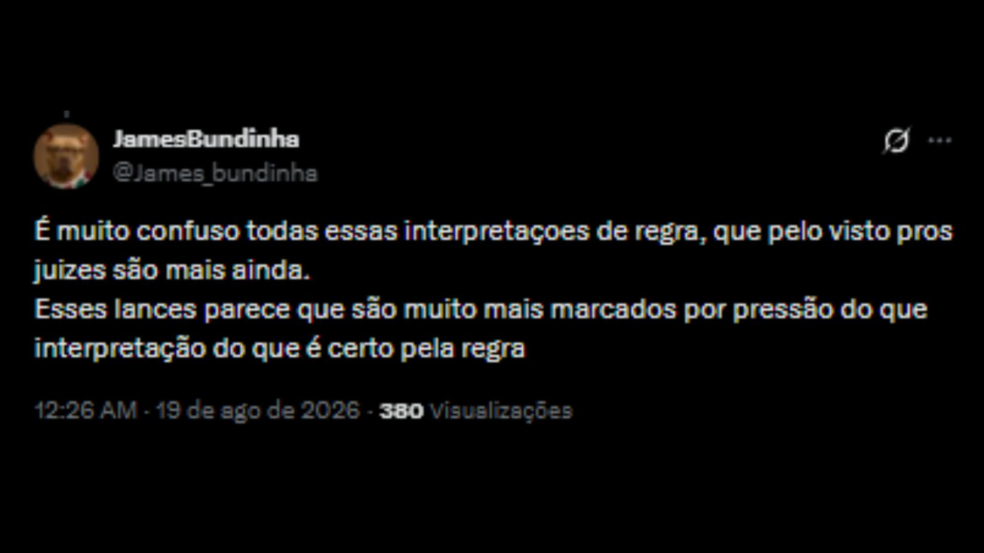 Usuários repercutindo pênalti marcando contra o Fluminense pela Libertadores - Reprodução/X @James_bundinha