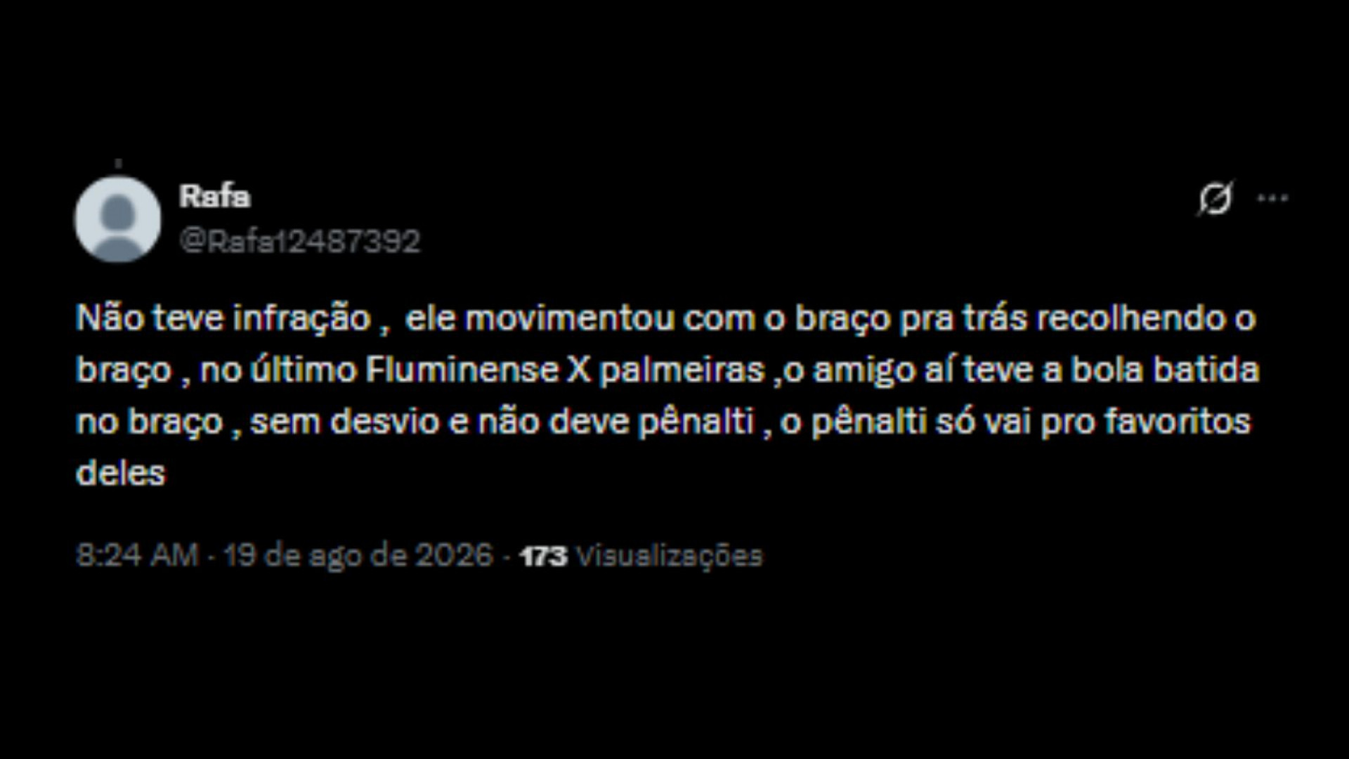Usuários repercutindo pênalti marcando contra o Fluminense pela Libertadores - Reprodução/X @Rafa12487392