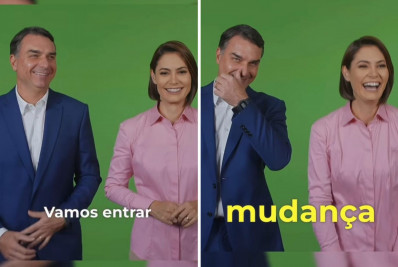 Michelle e Flávio Bolsonaro aparecem juntos em vídeo de campanha