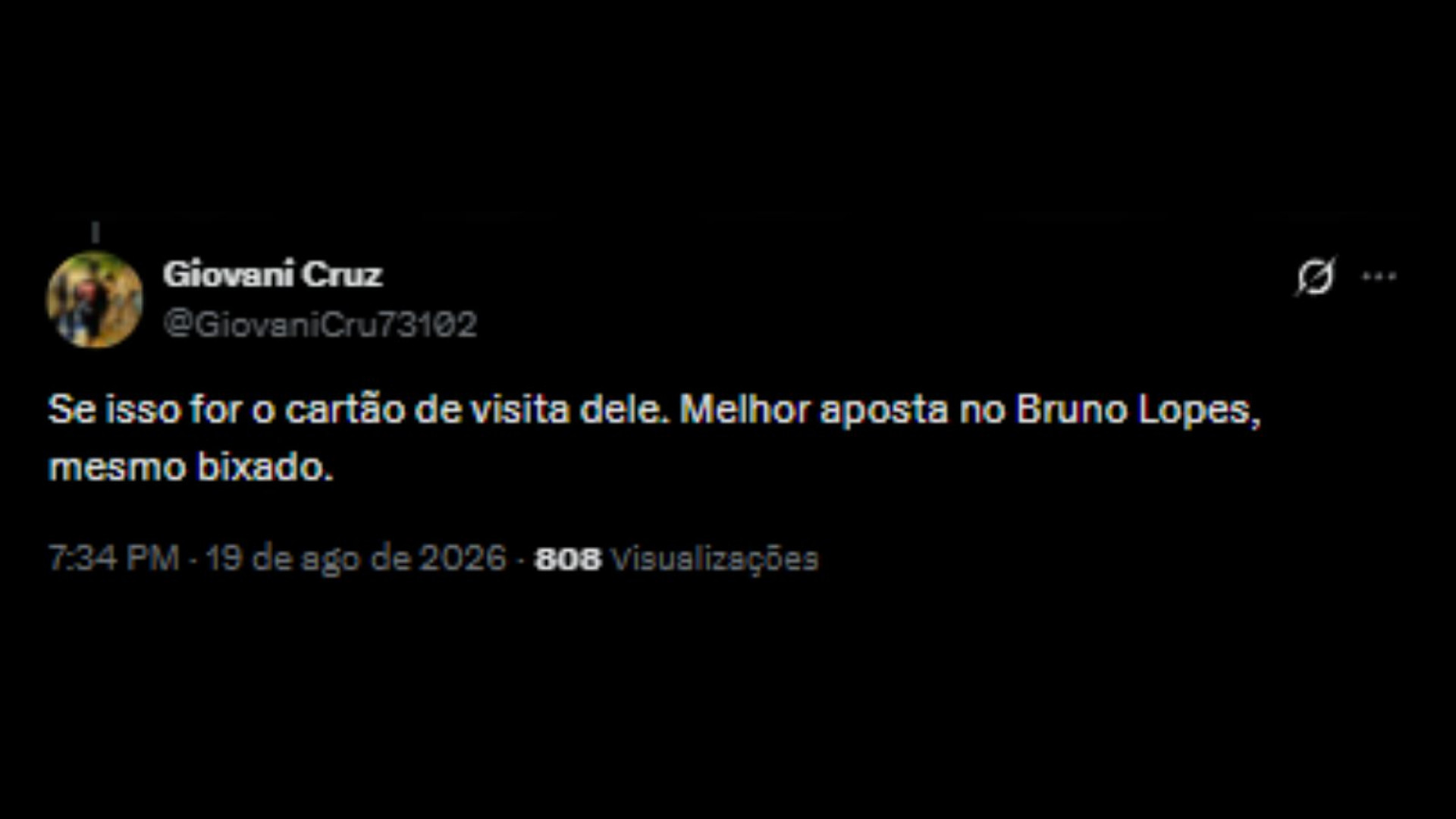 Torcedores questionando possível contratação de Bruno Duarte - Reprodução/X @GiovaniCru73102