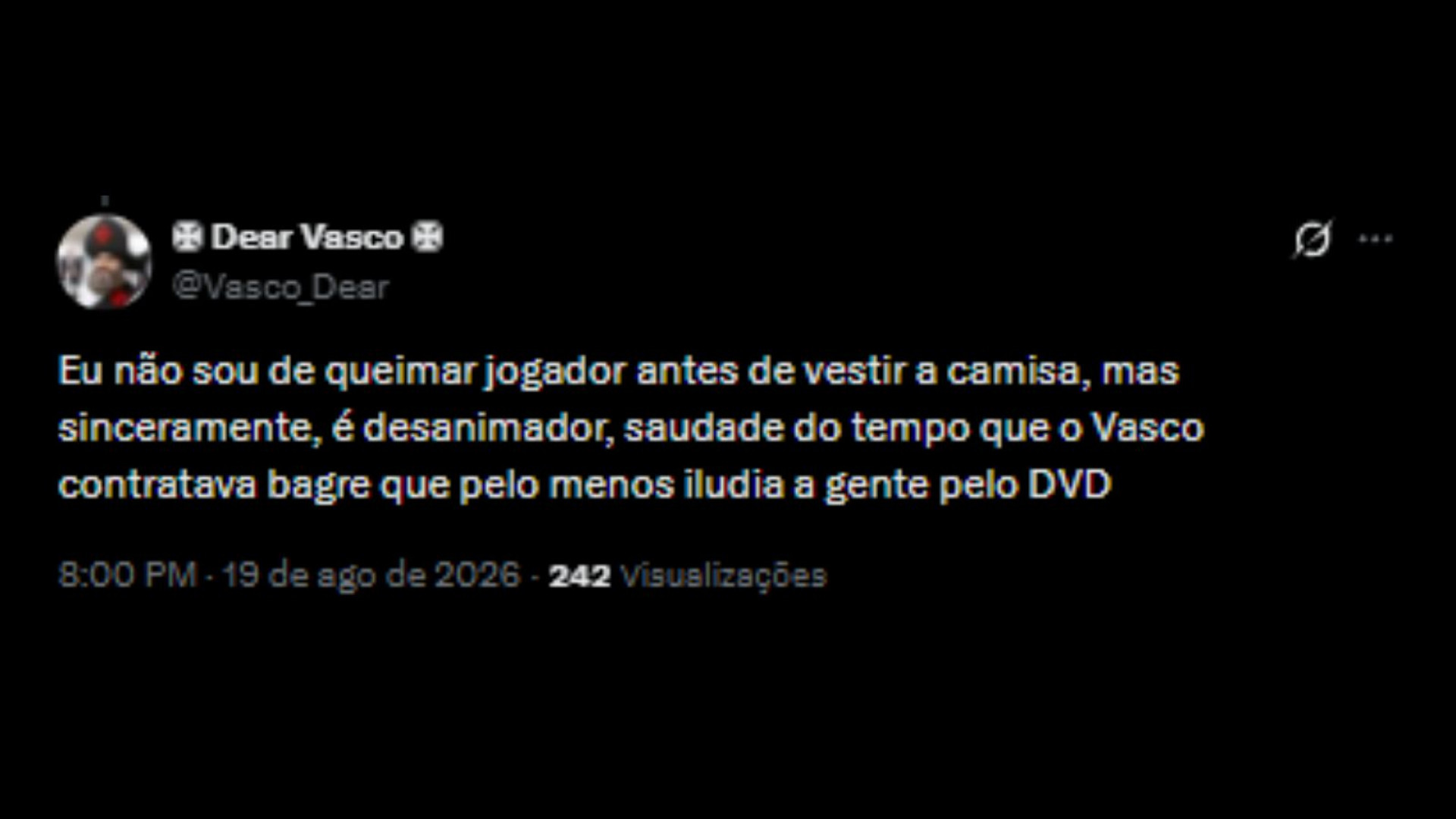 Torcedores questionando possível contratação de Bruno Duarte - Reprodução/X @Vasco_Dear