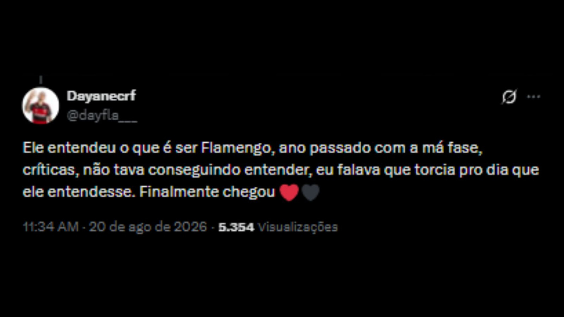 Torcedores elogiando Samuel Lino pela identificação que ele criou pelo Flamengo - Reprodução/X @dayfla___