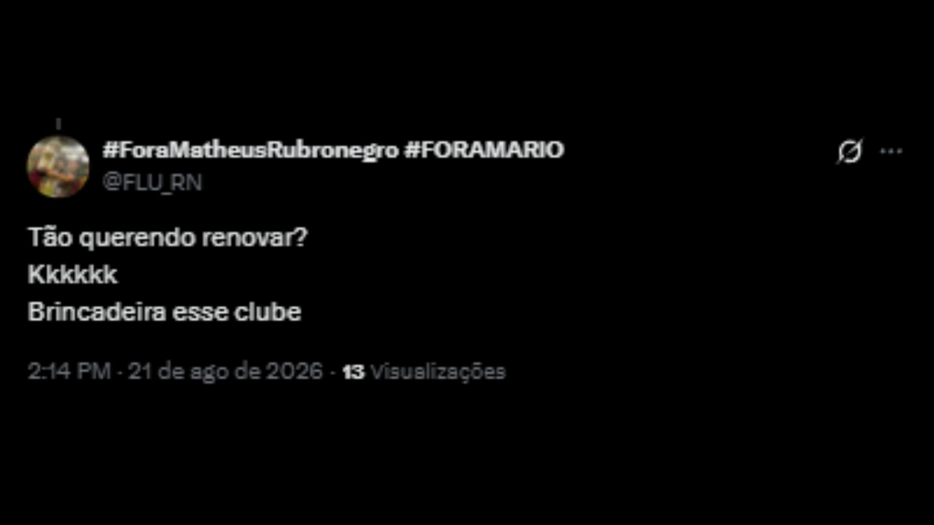 Torcedores do Fluminense debatem se clube deveria renovar com Ganso, nas redes sociais - Reprodução/X @FLU_RN