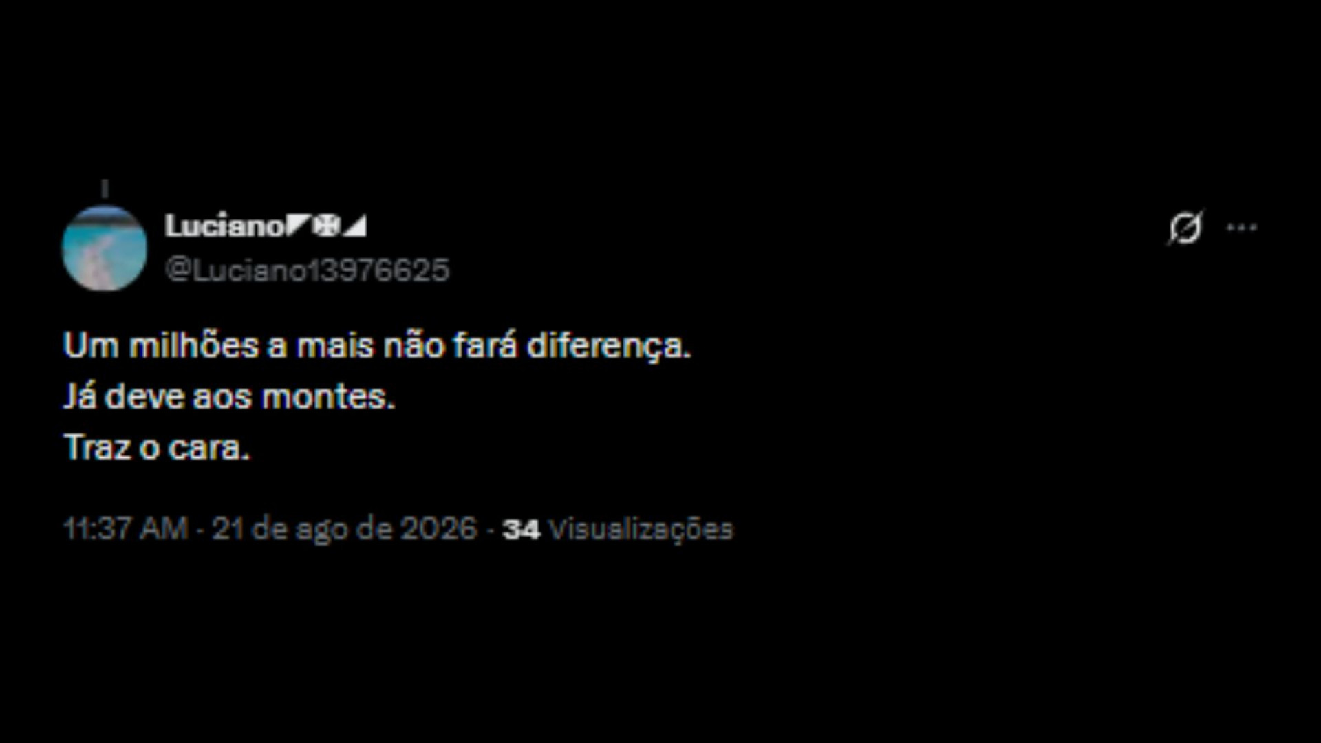 Torcedores do Vasco pedindo a contratação de Arthur Melo - Reprodução/X @Luciano13976625