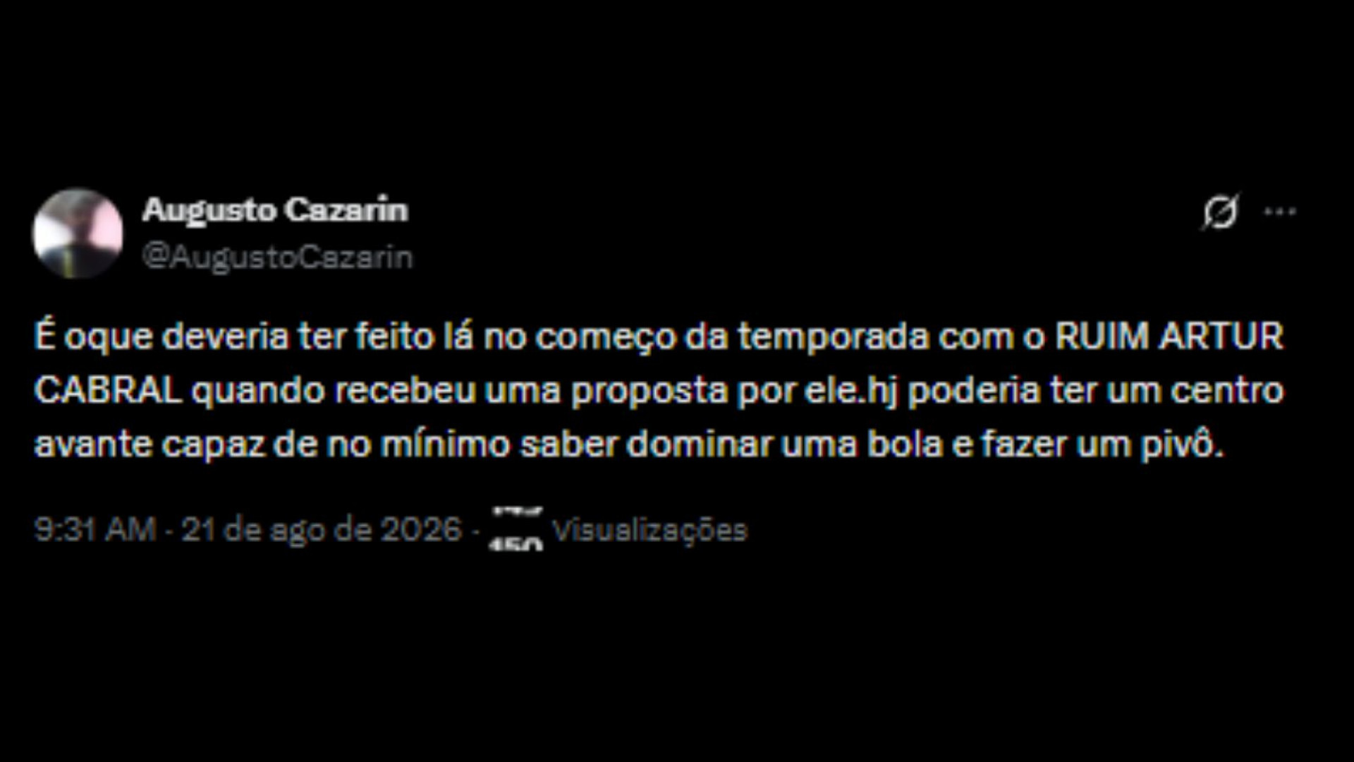Torcedores do Botafogo opinam sobre a saída de Santi Rodríguez - Reprodução/X @AugustoCazarin