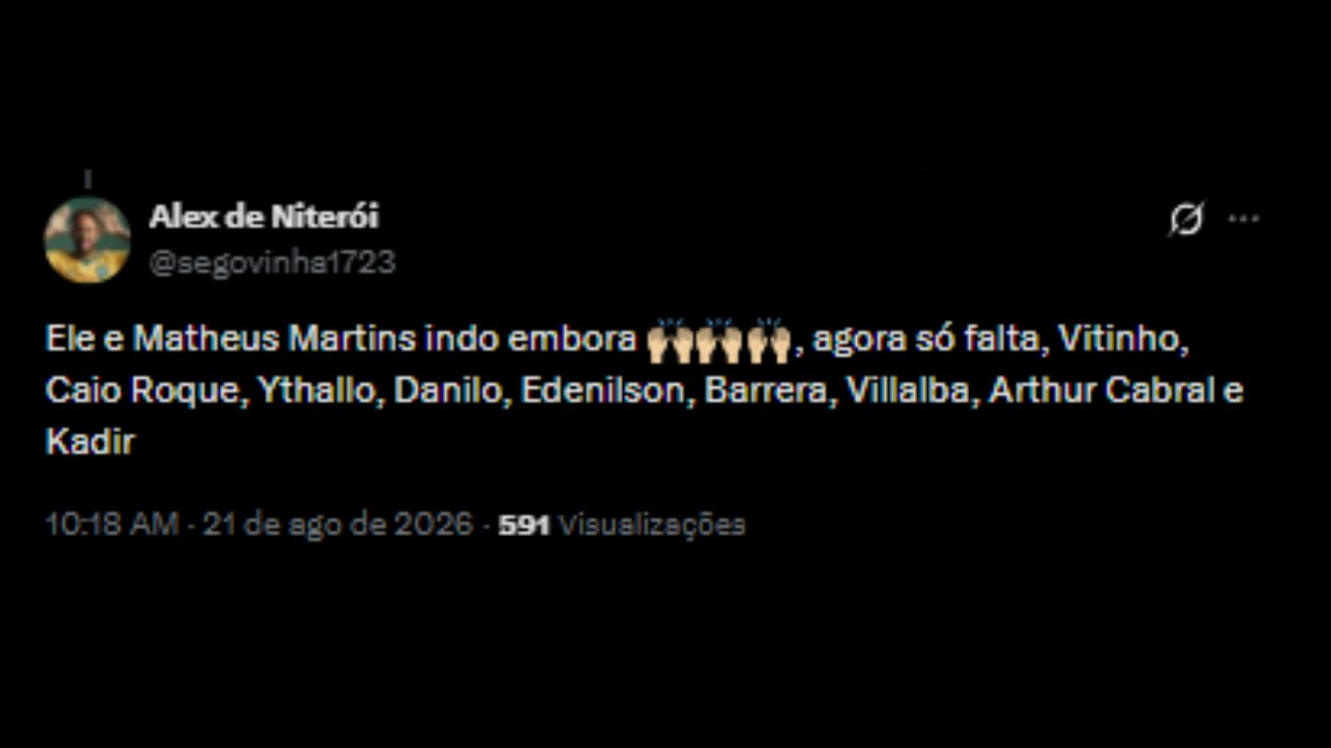 Torcedores do Botafogo opinam sobre a saída de Santi Rodríguez - Reprodução/X @segovinha1723