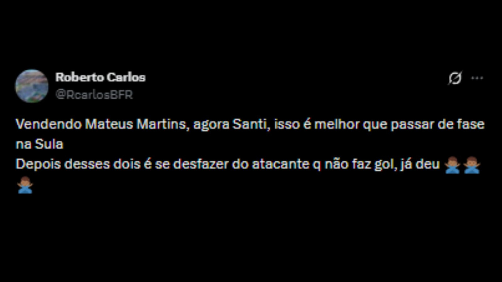 Torcedores do Botafogo opinam sobre a saída de Santi Rodríguez - Reprodução/X @RcarlosBFR