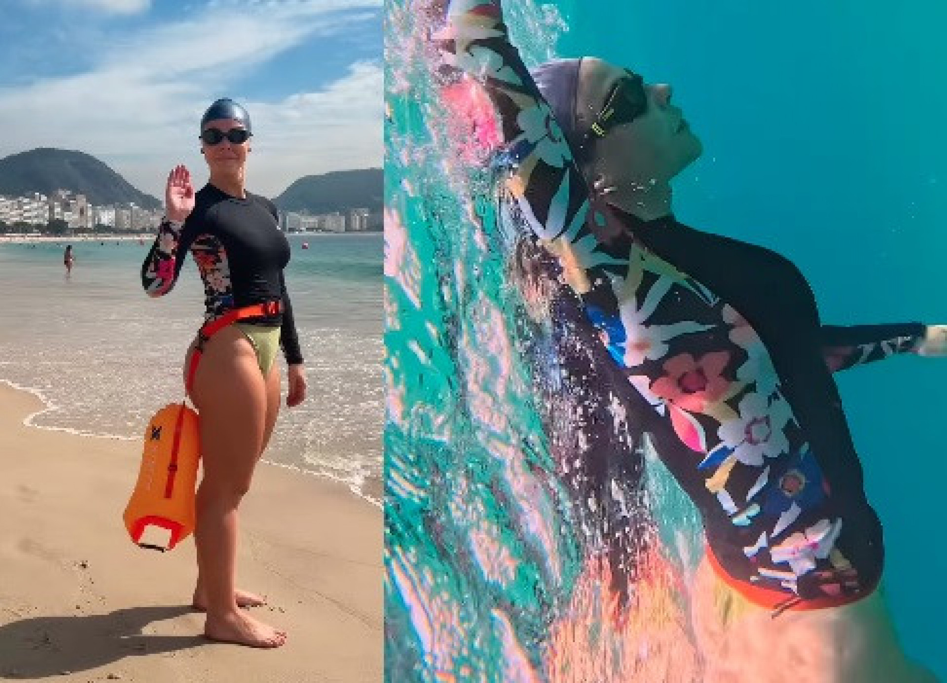 Paolla Oliveira nadou em mar aberto - Reprodução/Instagram