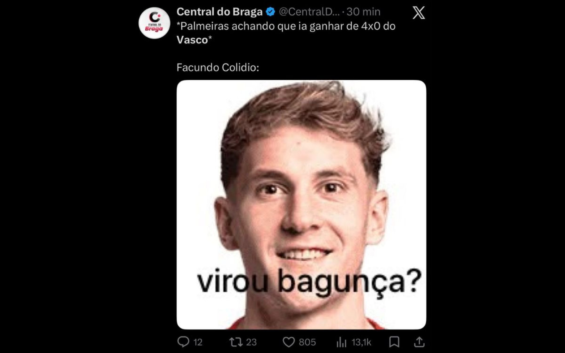 Internautas não perdoaram a goleada sofrida pelo Vasco, no Nubank Parque - Reprodução / Internet