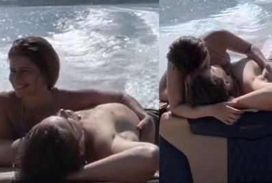 Isadora Cruz curte passeio de barco com o namorado 