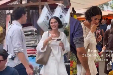 Vídeo: Bruna Marquezine e Shawn Mendes são vistos em feira no Rio