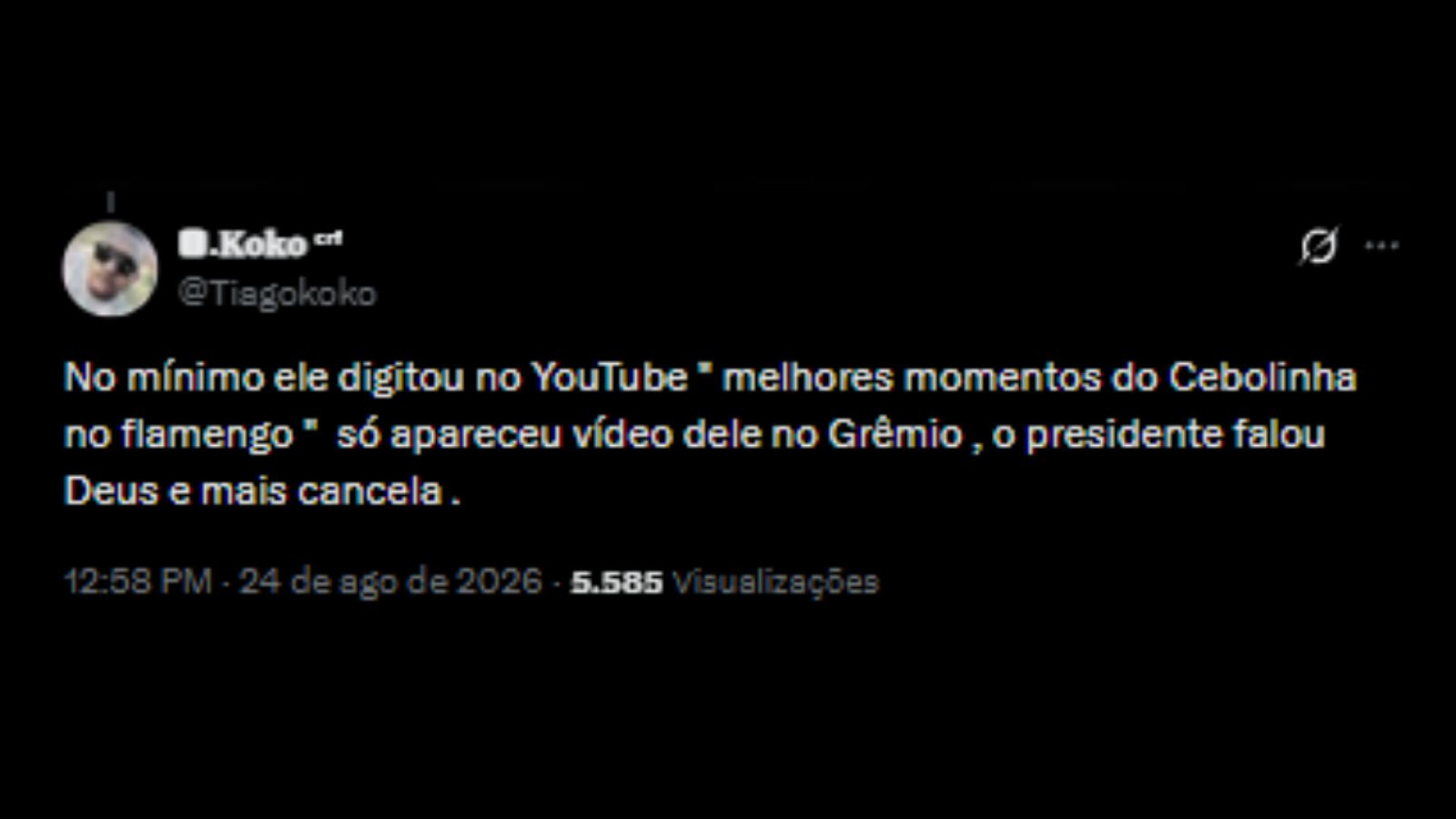 Torcedores do Flamengo lamentando a permanência de Everton Cebolinha - Reprodução/X @Tiagokoko