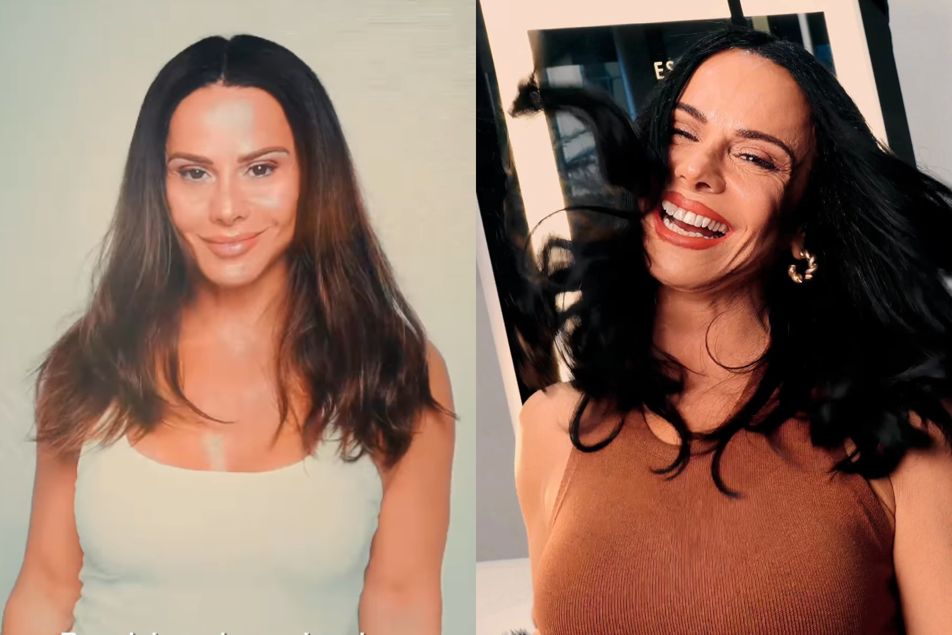 Antes e depois da transformação de Viviane Araújo  - Reprodução / Instagram