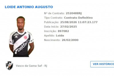 Contrato de Loide Augusto com o Vasco é reativado no BID