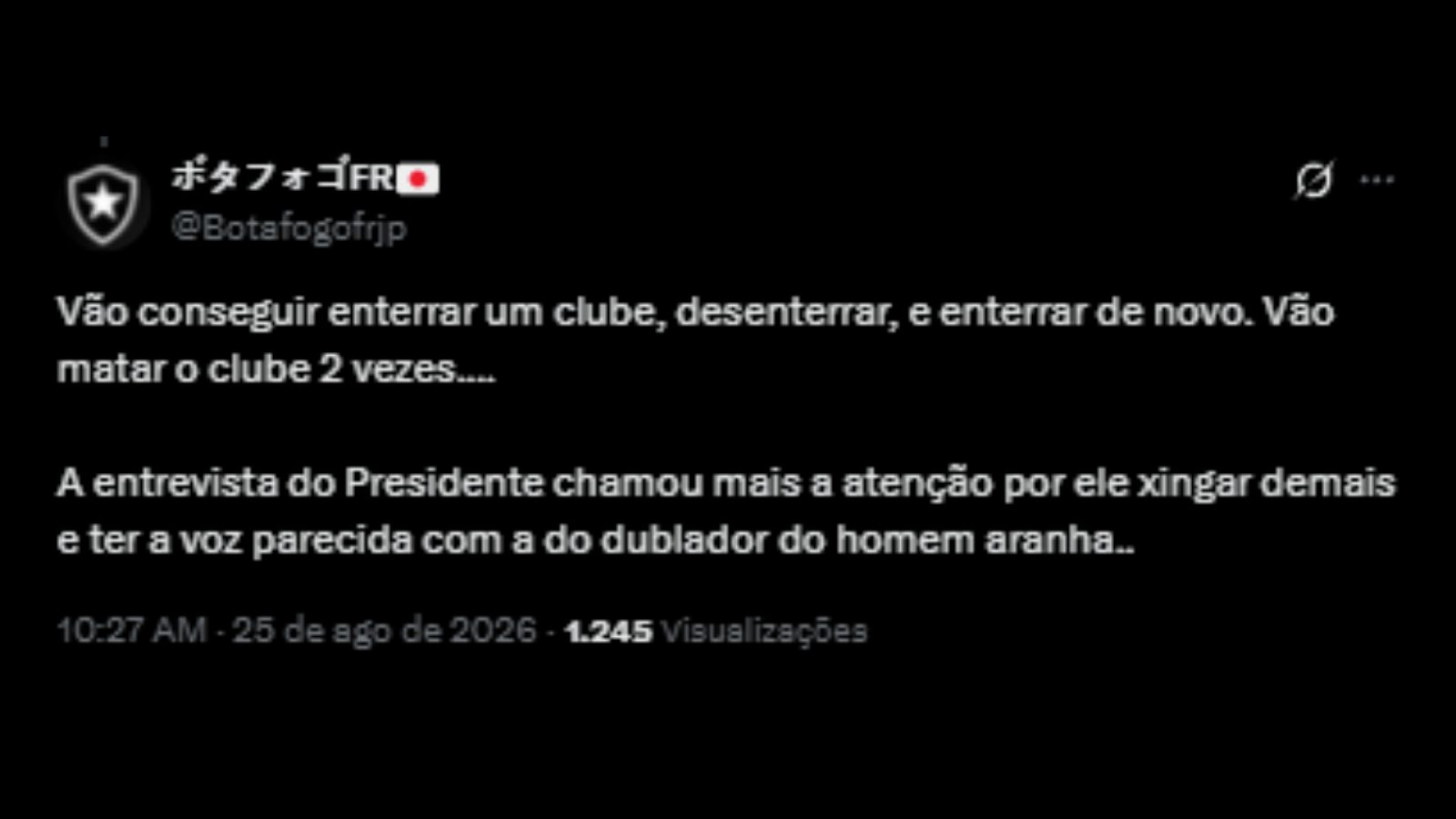 Repercussão à carta aberta do Felipe Neto - Reprodução/X @Botafogofrjp
