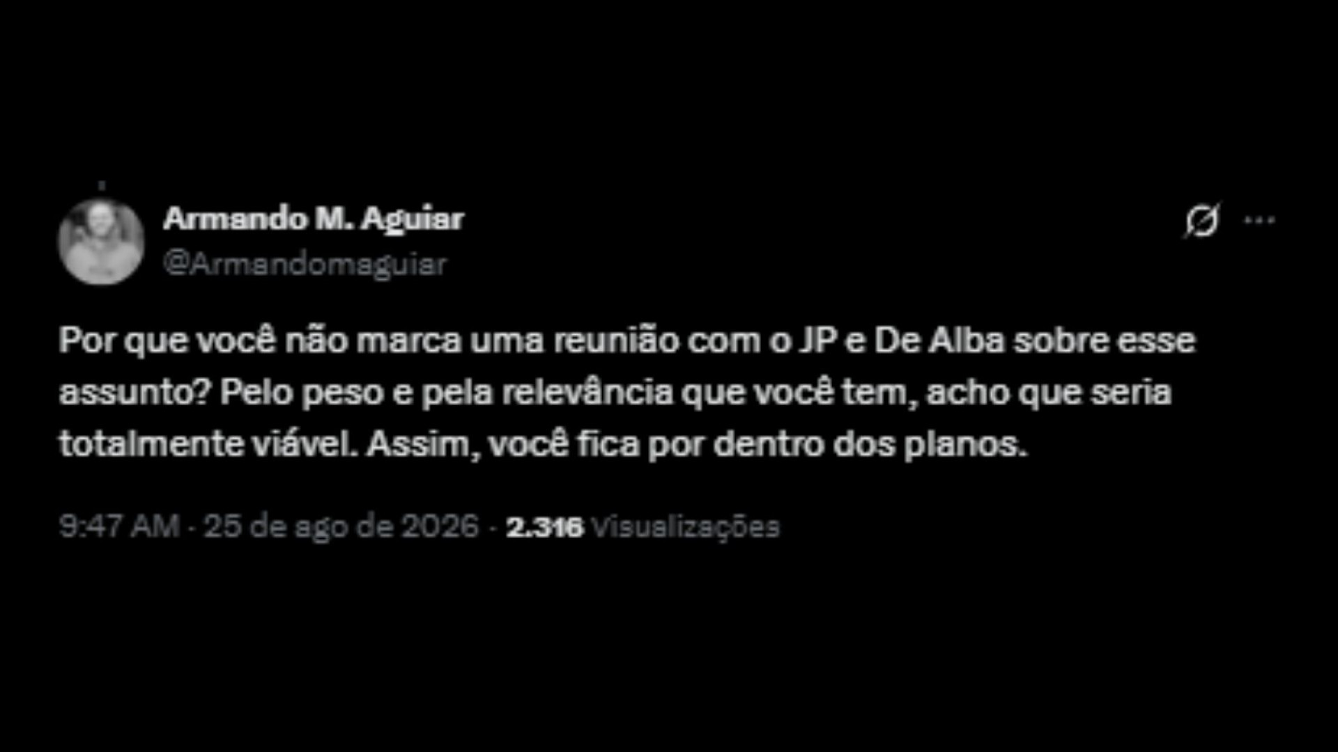 Repercussão à carta aberta do Felipe Neto - Reprodução/X @ArmandoMAguiar