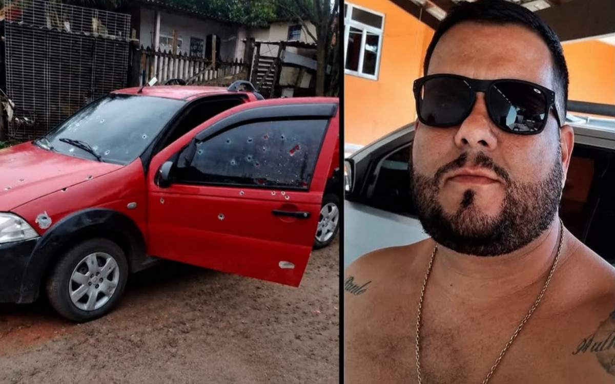 Carro de Hugo ficou com diversas marcas de tiros - Reprodução/Rede Social