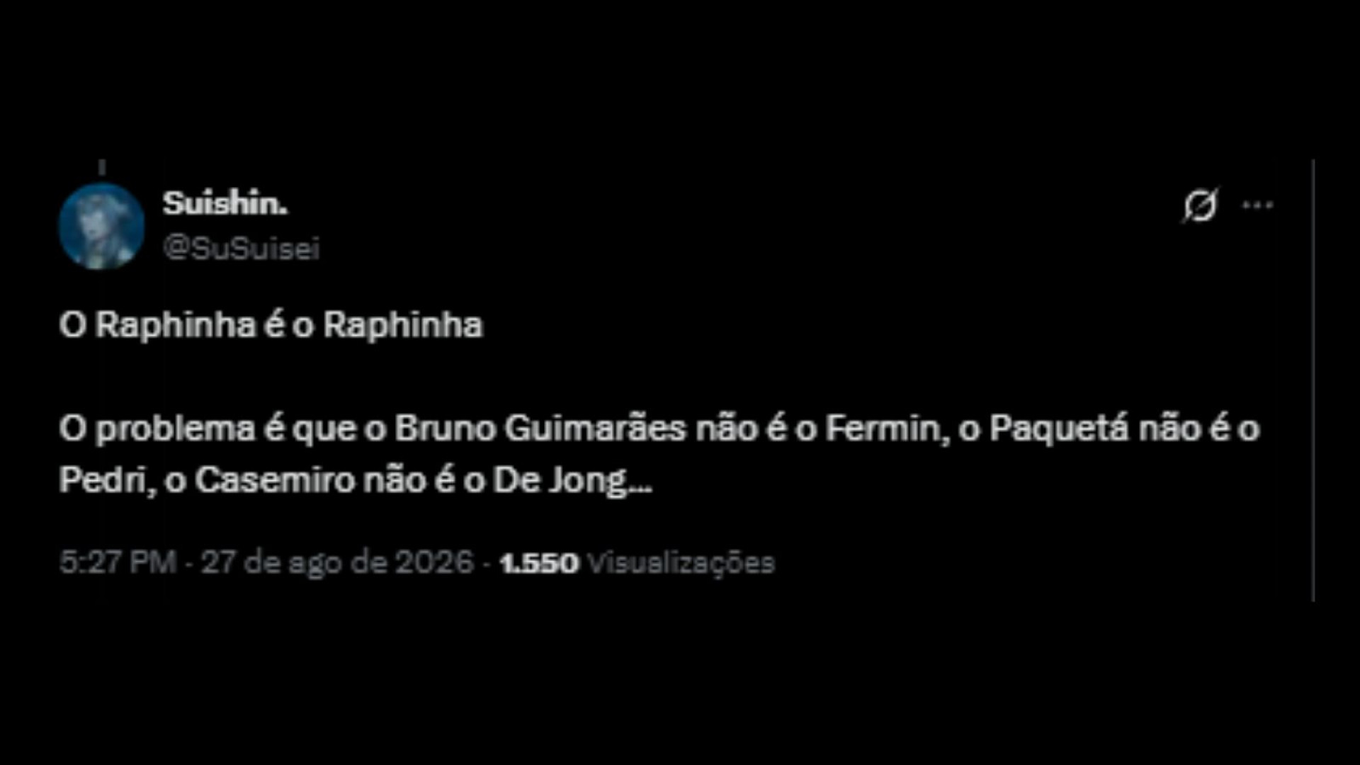 Torcedores elogiando o Raphinha pelo bom começo de temporada - Reprodução/X @SuSuisei