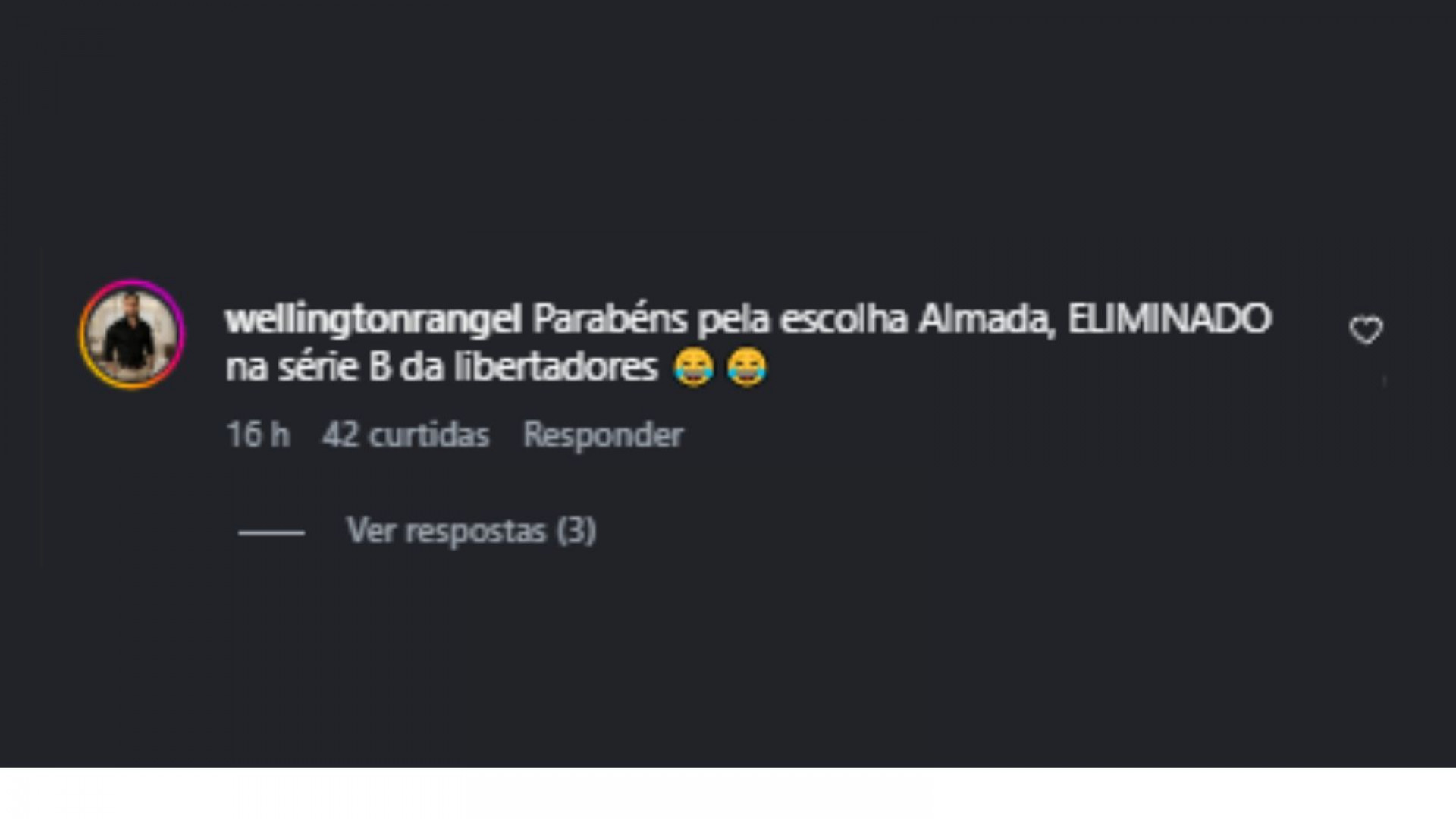 Torcedores zombando da Thiago Almada após eliminação de River Plate, na Sul-Americana - Reprodução/Instagram @wellingtonrangel