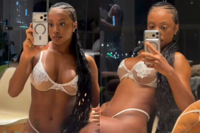 Ex-BBB Lumena posa de lingerie e detalhe no espelho chama atenção