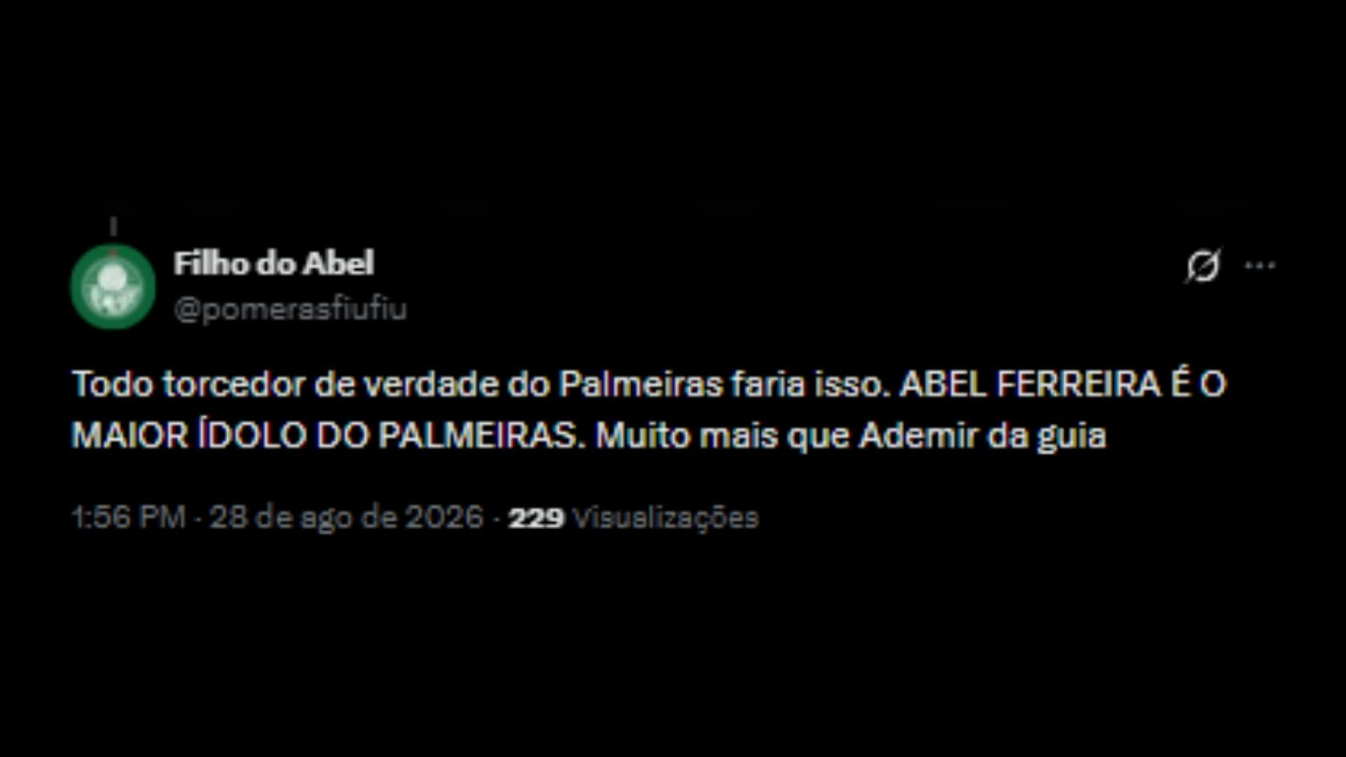 Torcedores repercutindo fala de cantor sobre Abel Ferreira - Reprodução/ X @pomerasfiufiu