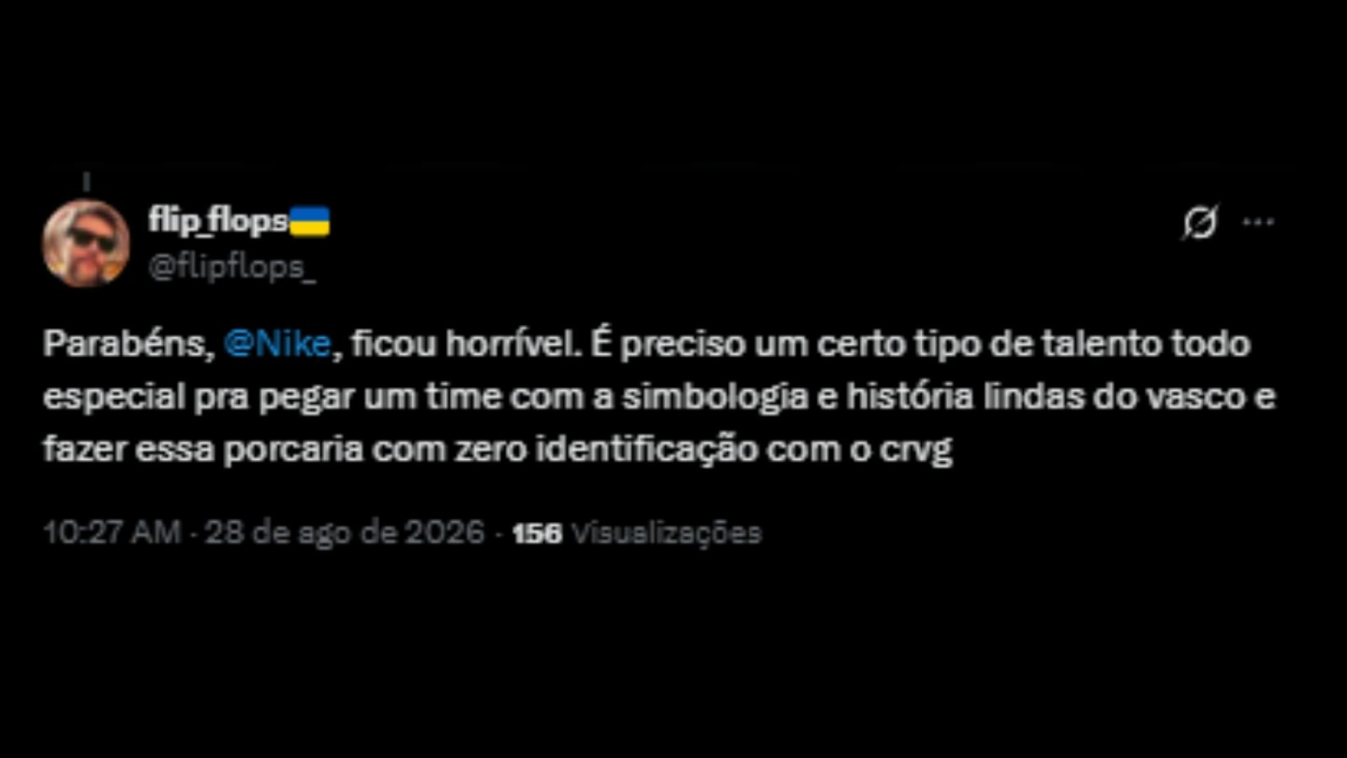 Torcedores repercutem o novo terceiro uniforme do Vasco - Reprodução/ X @flipflops_
