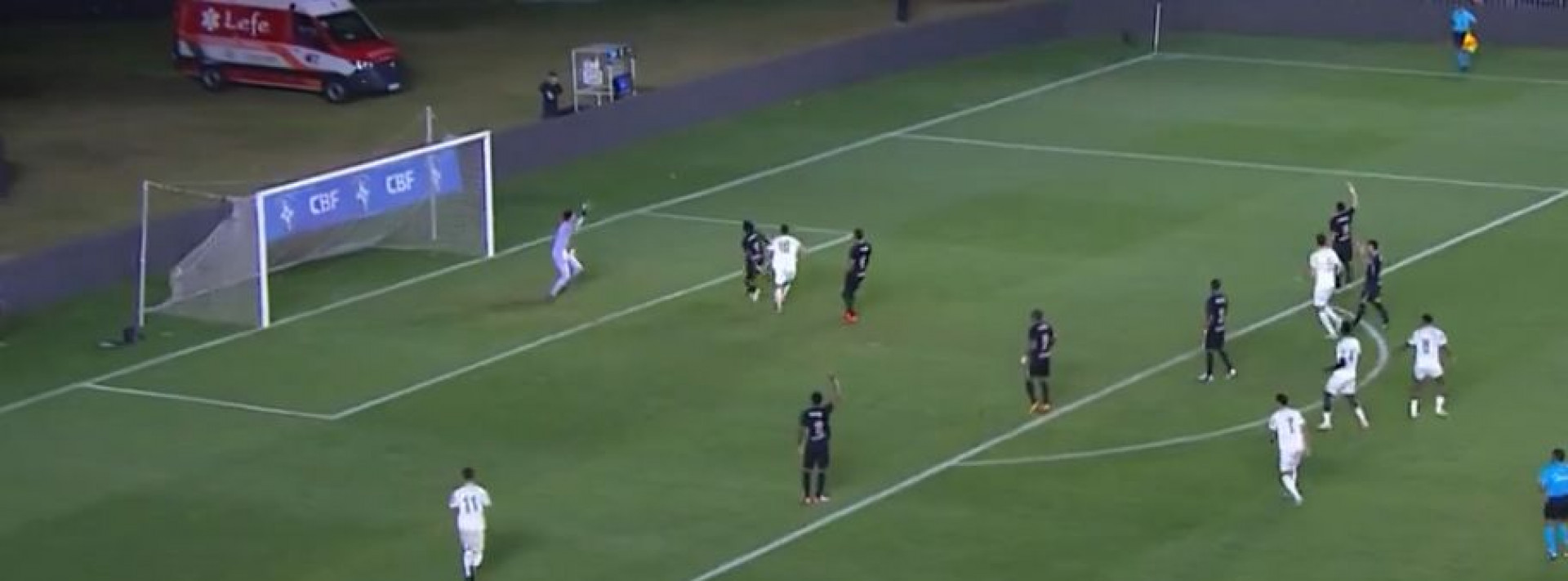 Lance do gol do Palmeiras sobre o Vasco no sub-20 - Reprodução / SporTV