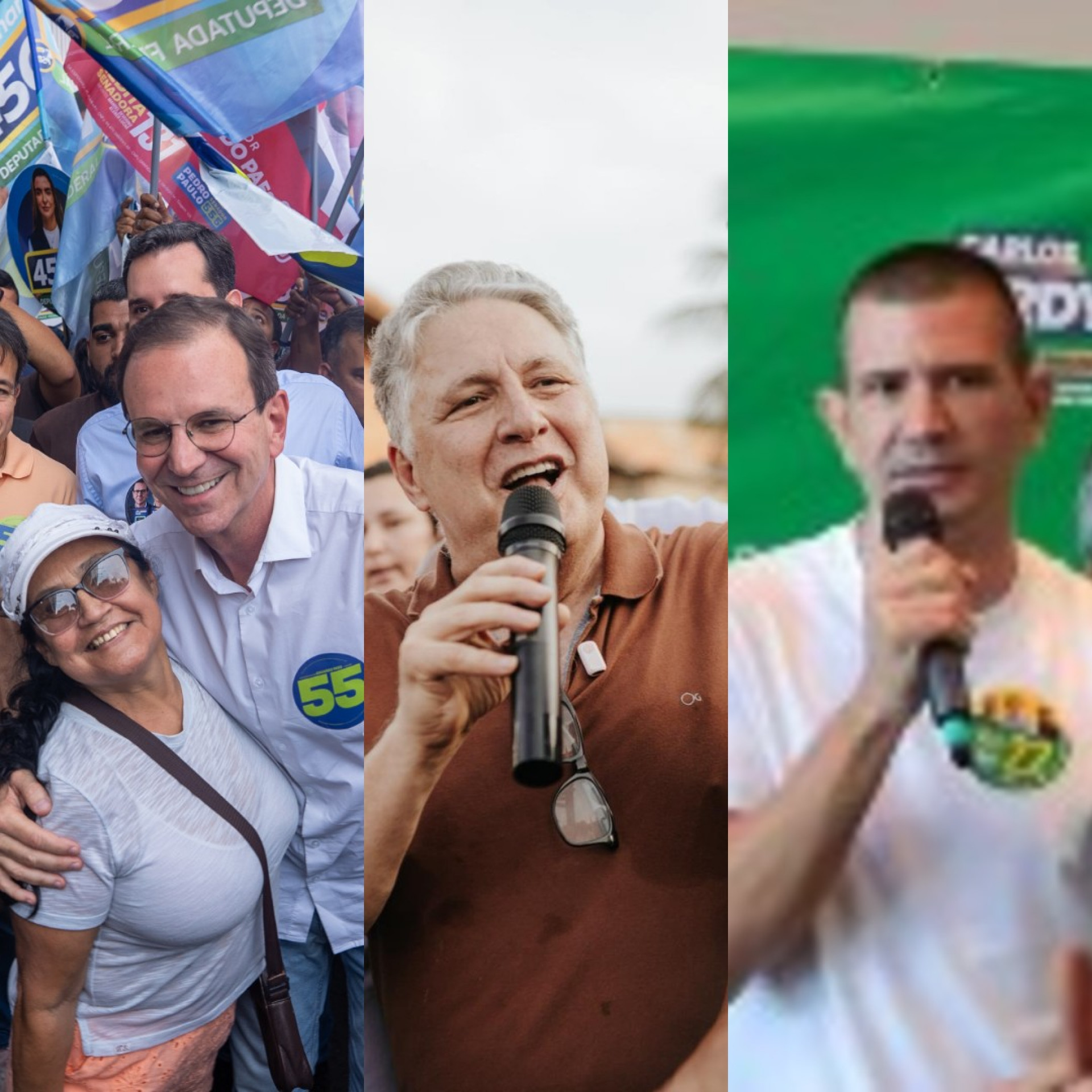 Candidatos conversaram com eleitores neste sábado (29) - Reprodução