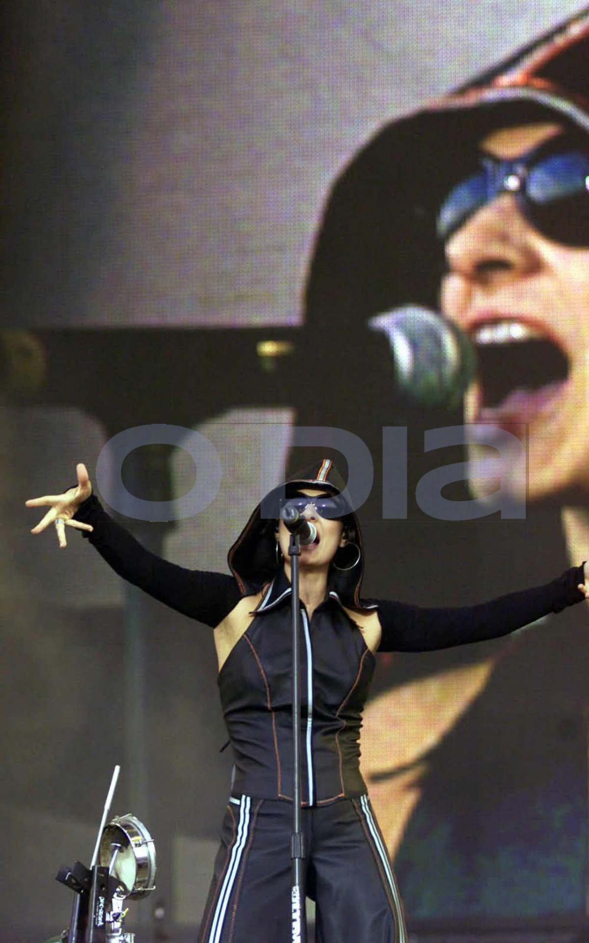 Fernanda Abreu chamou o colega Evandro Mesquita para o palco - antiga Cidade do Rock - 2021