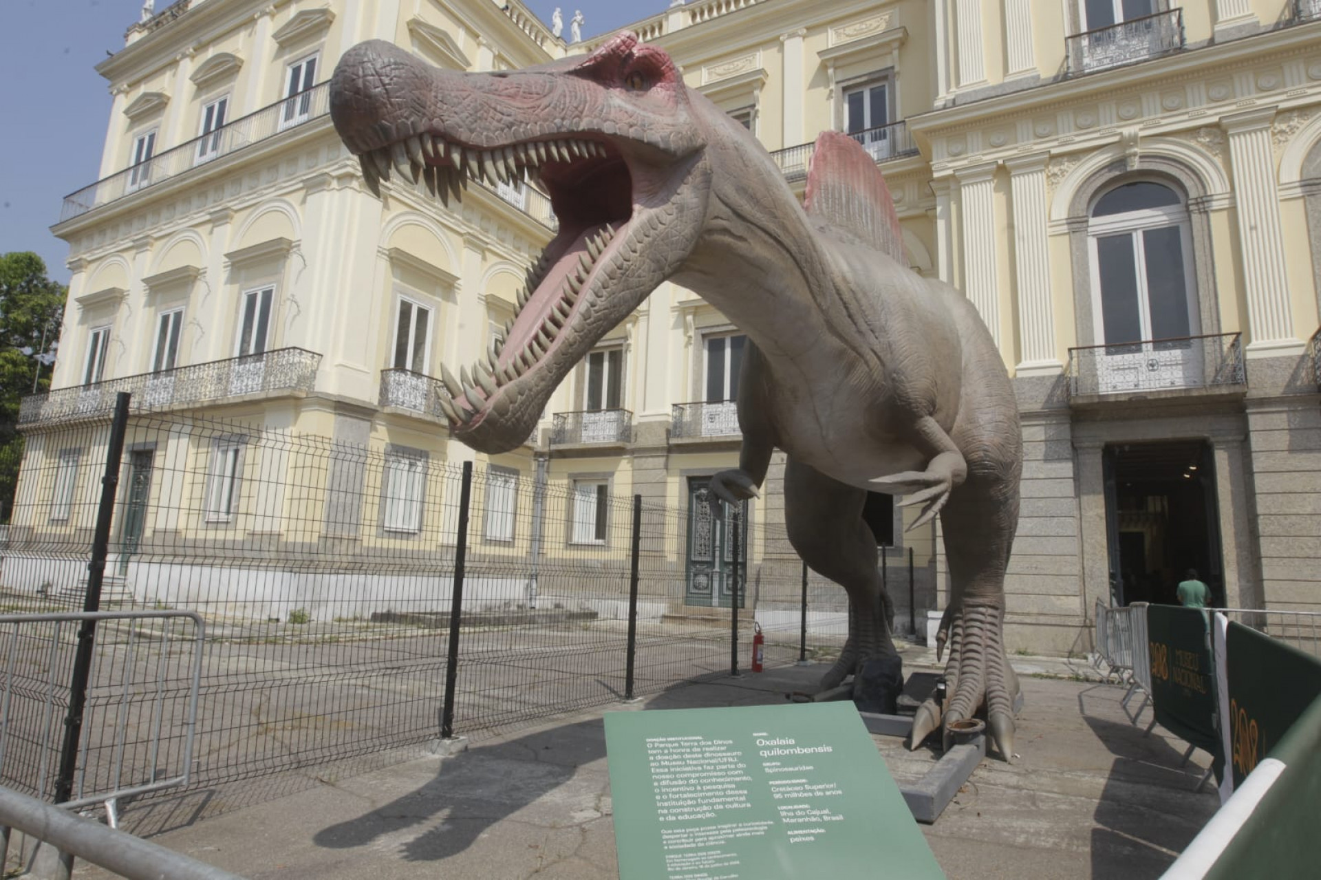 R&eacute;plica de dinossauro chamou aten&ccedil;&atilde;o do p&uacute;blico no Museu Nacional - Reginaldo Pimenta / Ag&ecirc;ncia O Dia