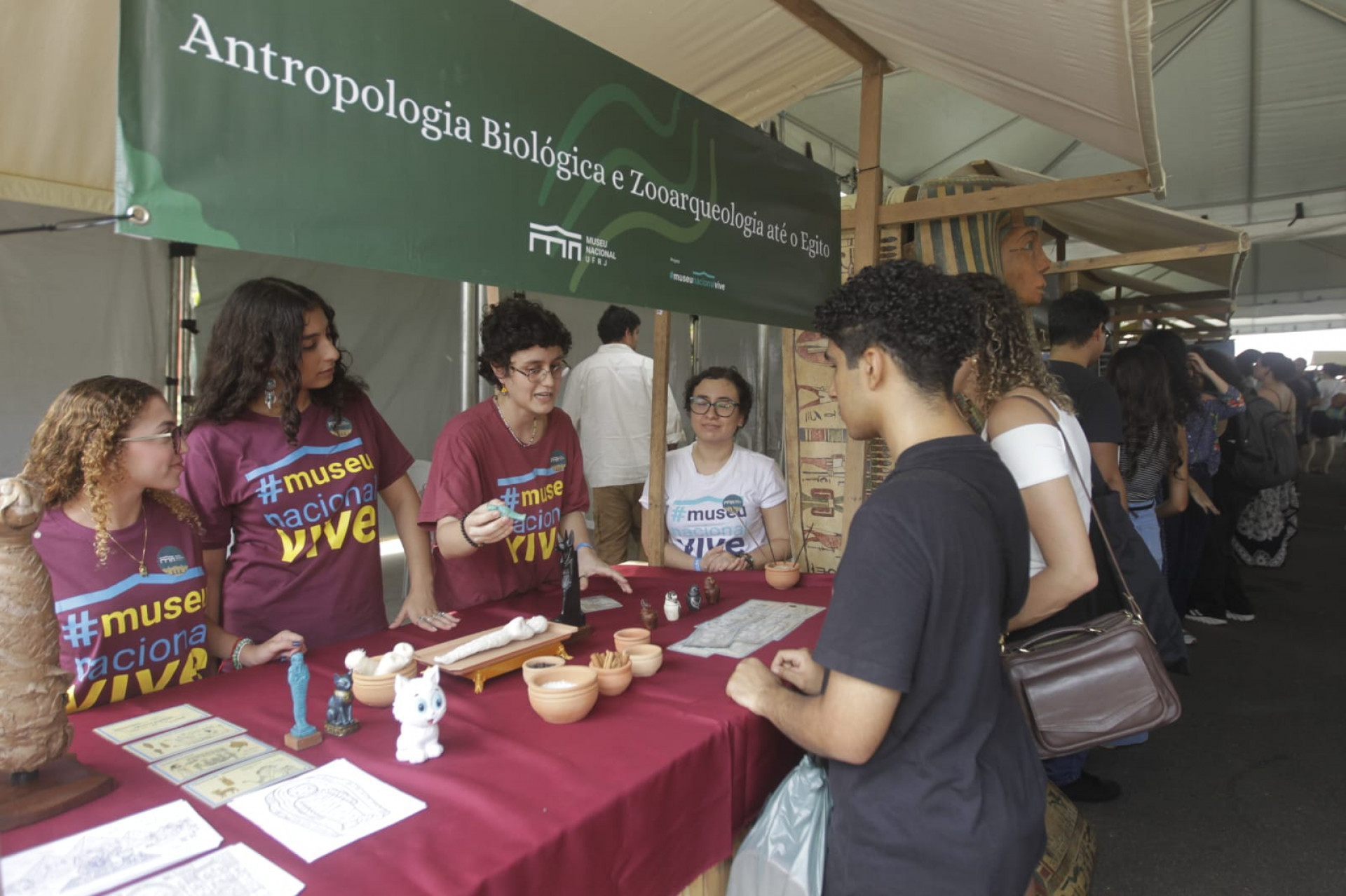 Público pôde interagir com objetos de pesquisa durante festival do Museu Nacional - Reginaldo Pimenta / Agência O Dia