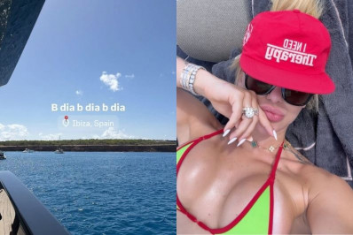 De biquíni, Virginia Fonseca aproveita passeio de barco
