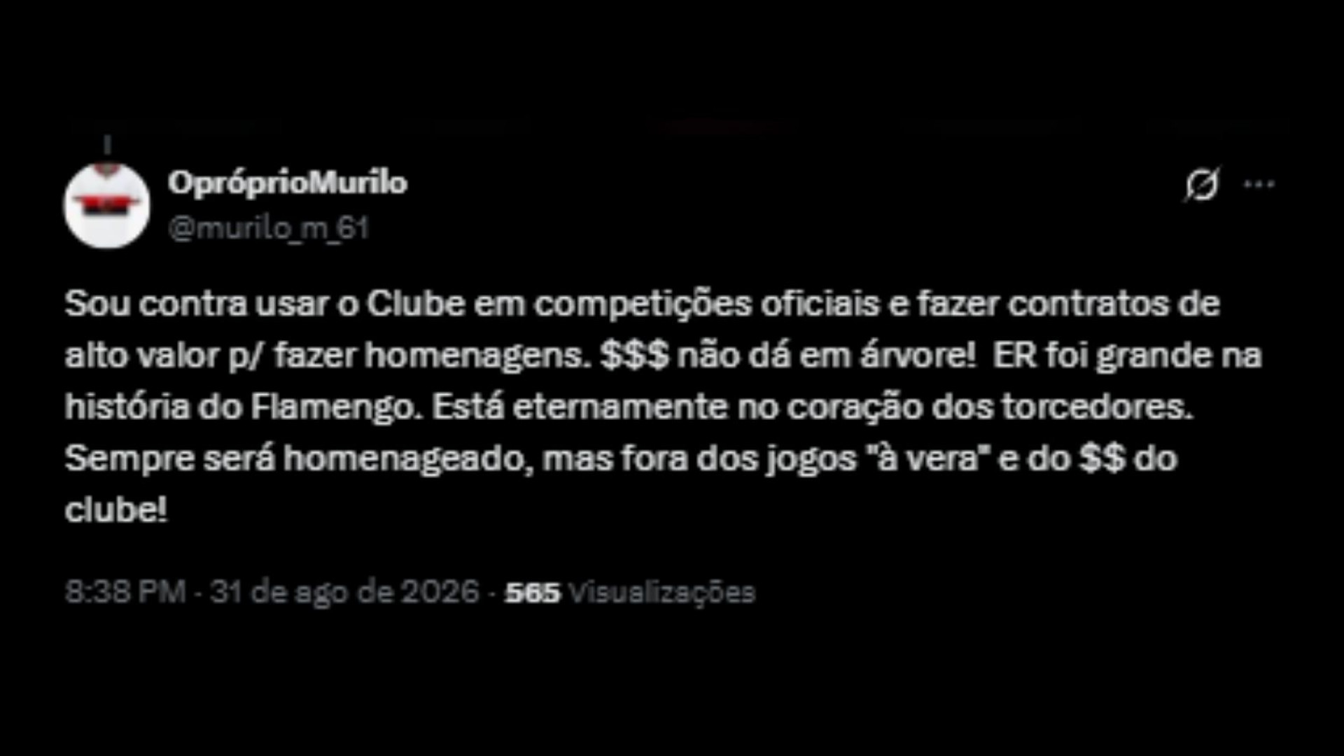 Torcedores do Flamengo se dividem a respeito de vinda de Éverton Ribeiro - Reprodução/X @murilo_m_61