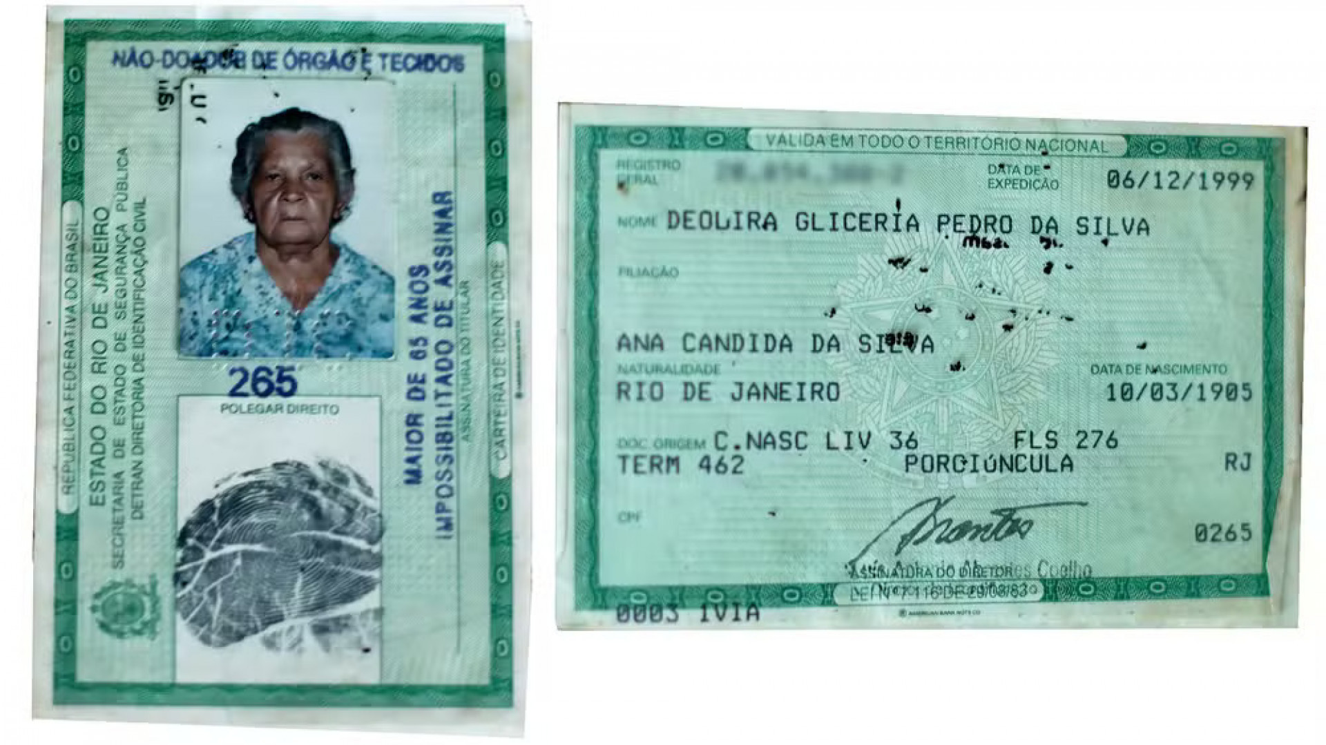 Deolira completou 121 anos em março deste ano - Reprodução