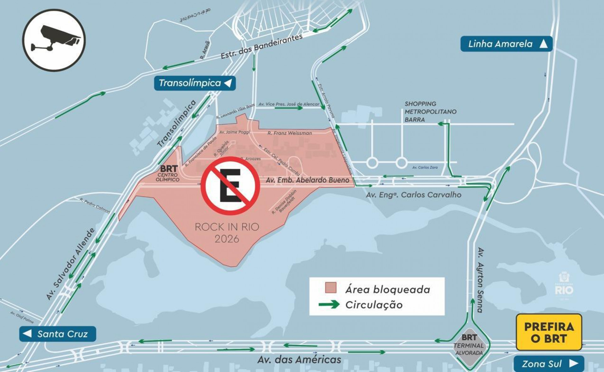 Trânsito será bloqueado das 14h às 05h nos dias de Rock in Rio - Divulgação / Prefeitura do Rio