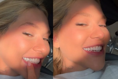 Virginia Fonseca coloca diamantes no dente