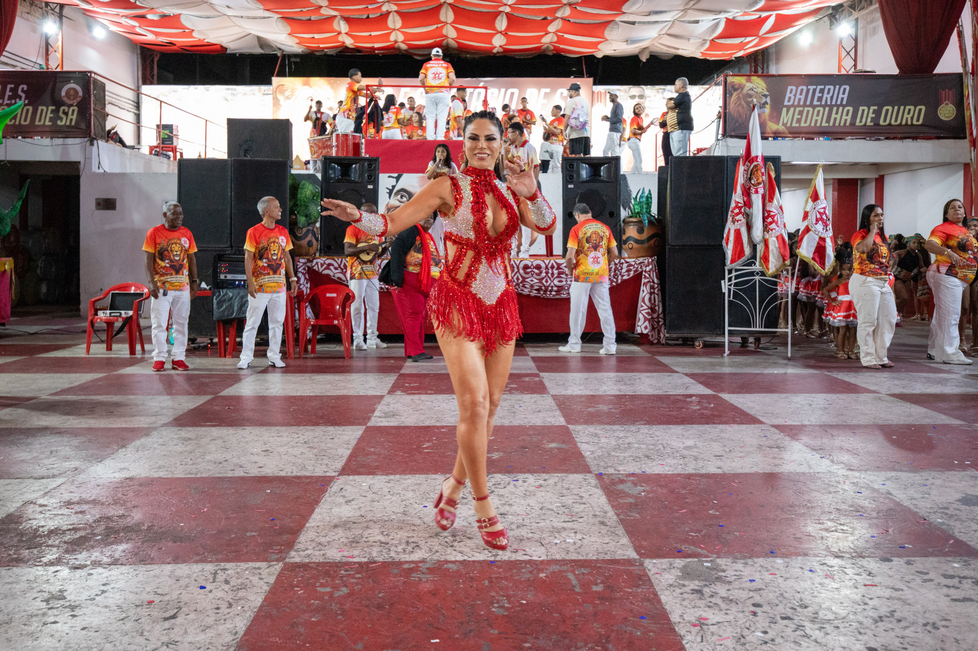 Alice Alves recebe homenagem de escola mirim da Estácio em final de samba - Christian Rodrigues / Divulgação