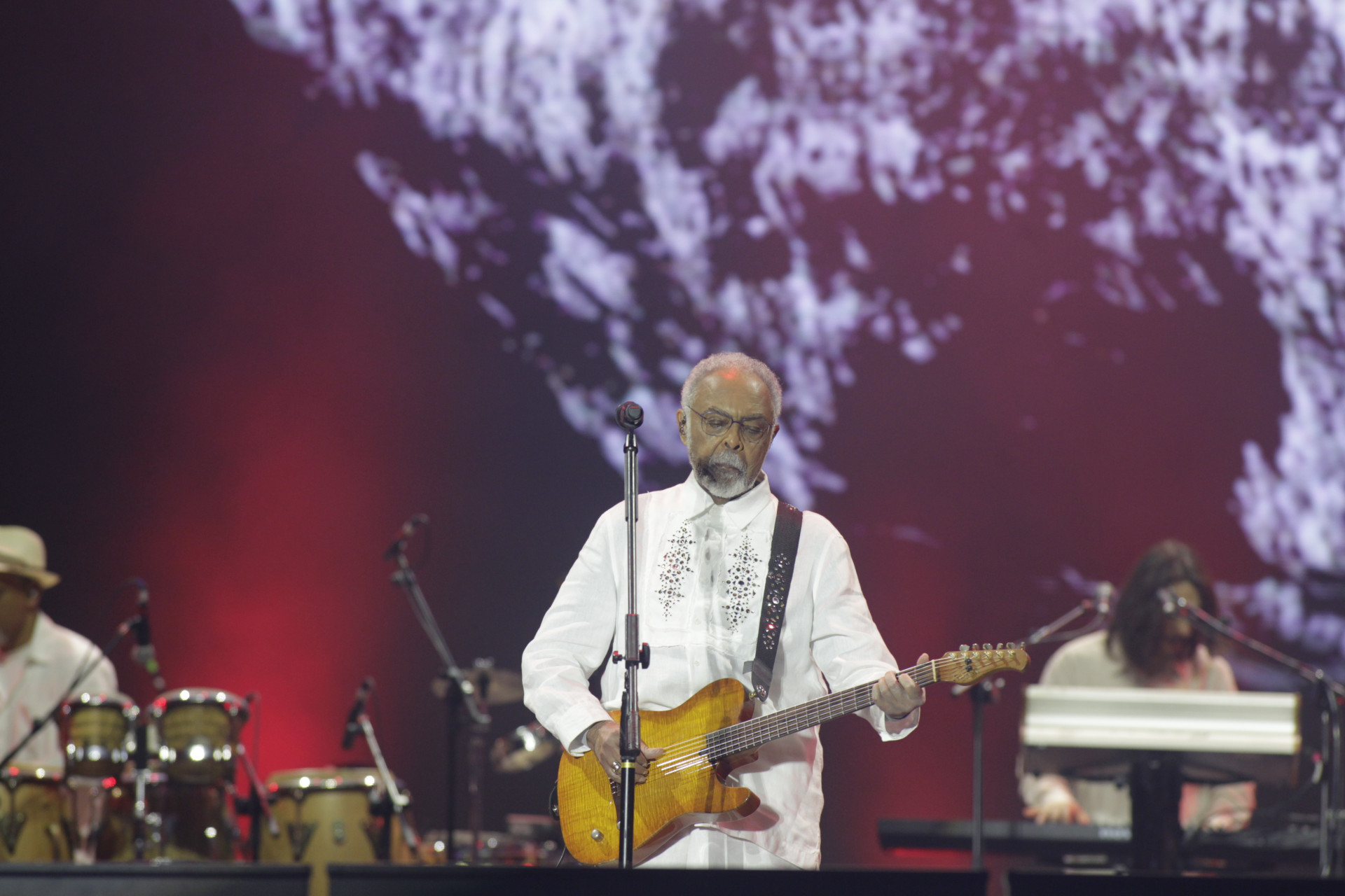O cantor Gilberto Gil se apresenta no Palco Mundo do Rock in Rio, nesta segunda-feira (07). - Reginaldo Pimenta / Agencia O Dia
