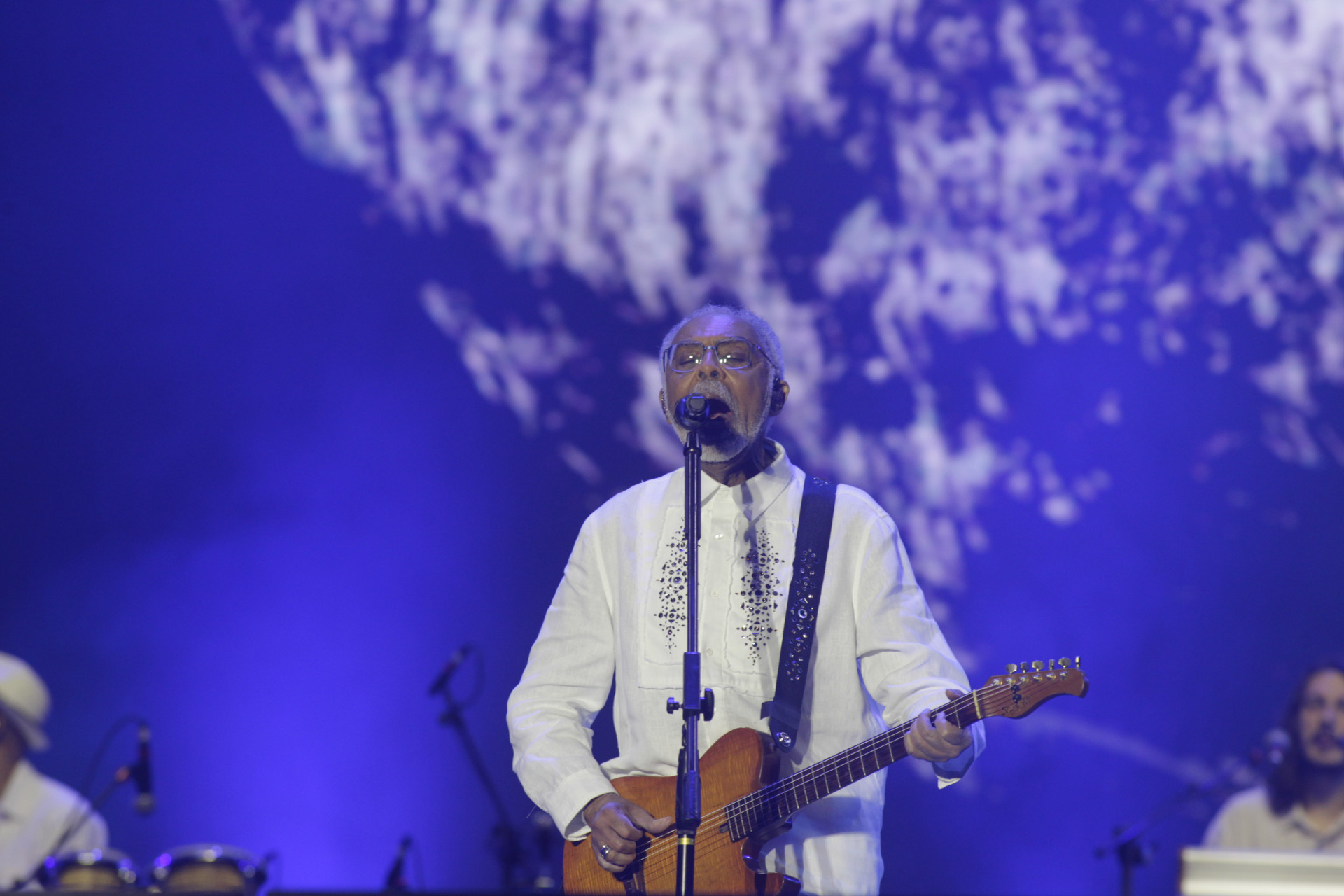 O cantor Gilberto Gil se apresenta no Palco Mundo do Rock in Rio, nesta segunda-feira (07). - Reginaldo Pimenta / Agencia O Dia